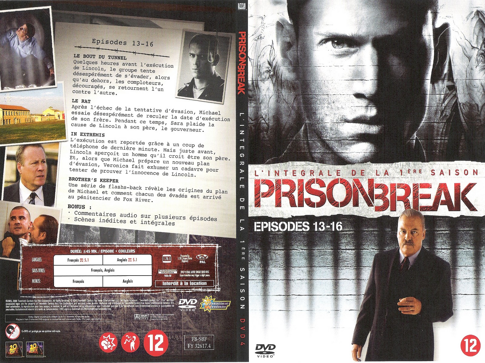 Jaquette DVD Prison break saison 1 dvd 4 - SLIM