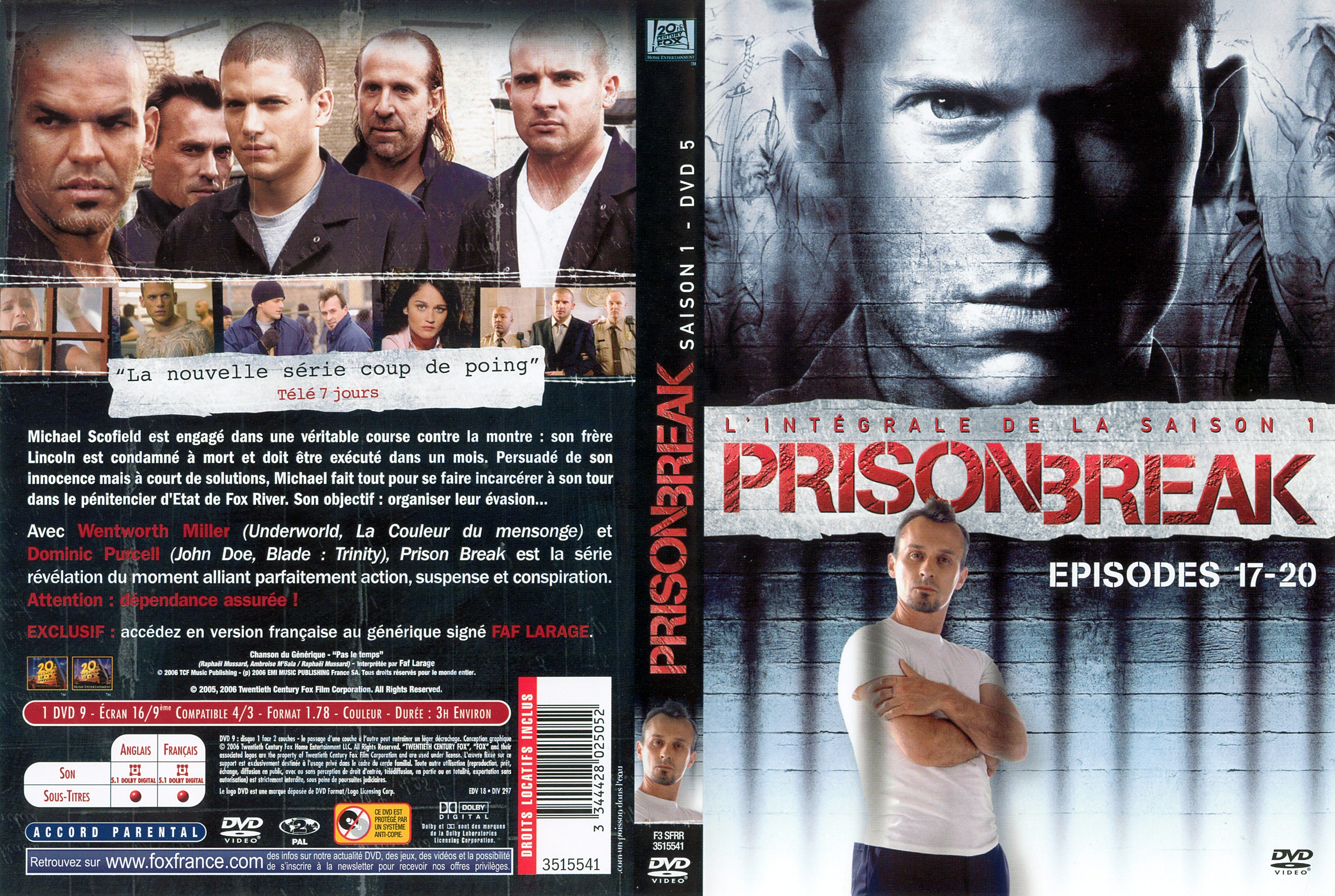 Jaquette DVD Prison break saison 1 dvd 5