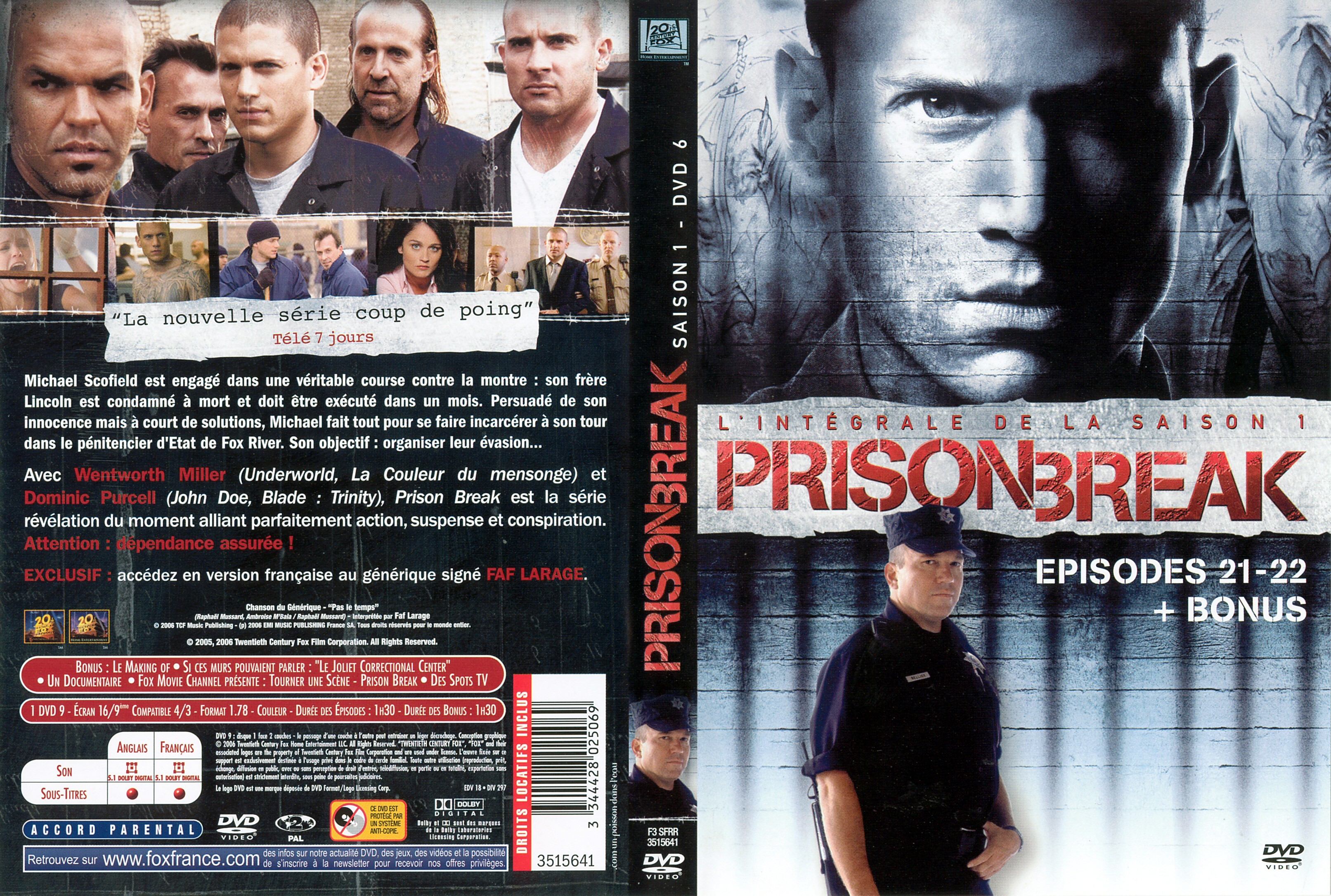 Jaquette DVD Prison break saison 1 dvd 6
