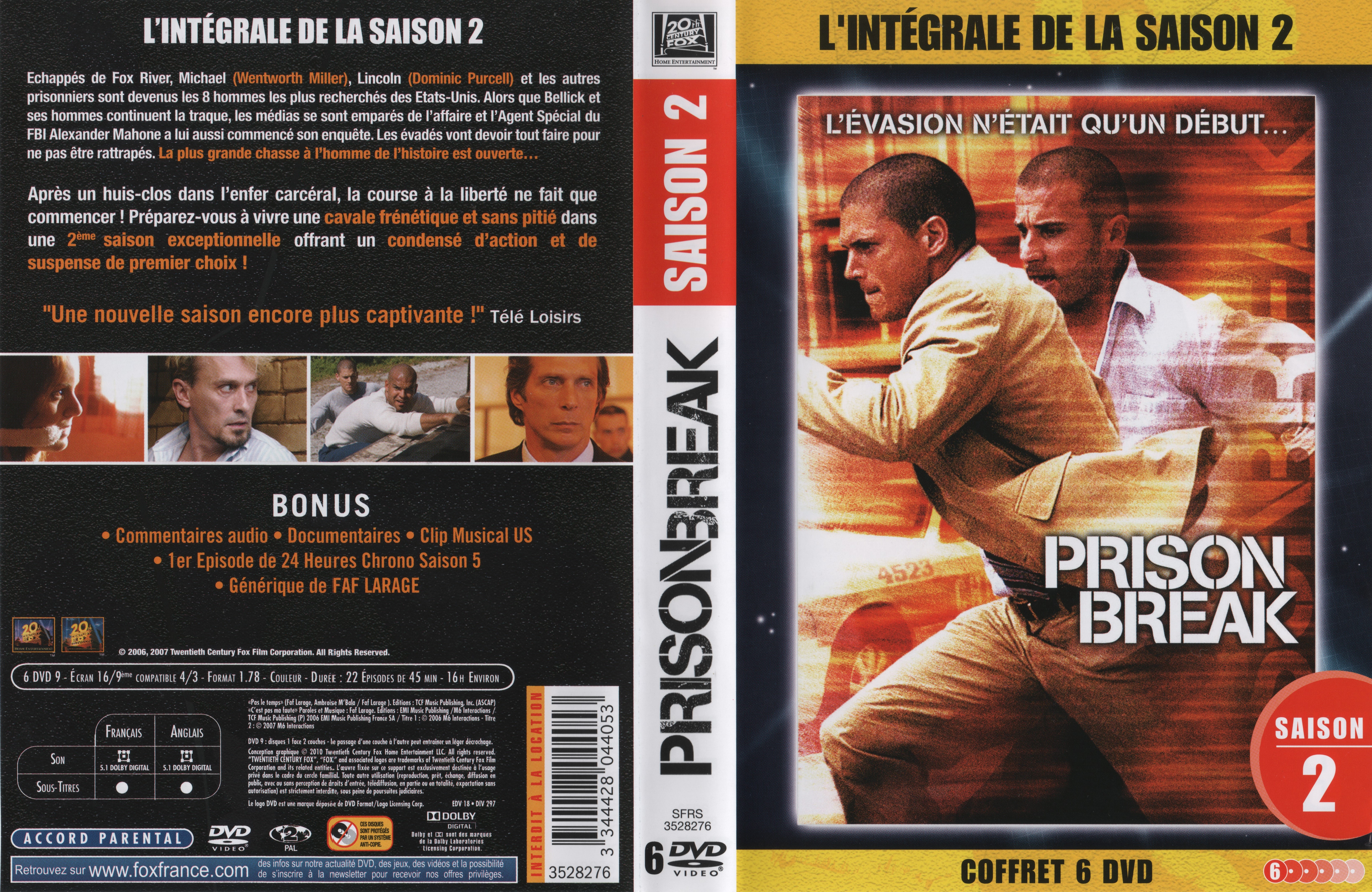 Jaquette DVD Prison break saison 2 COFFRET v2