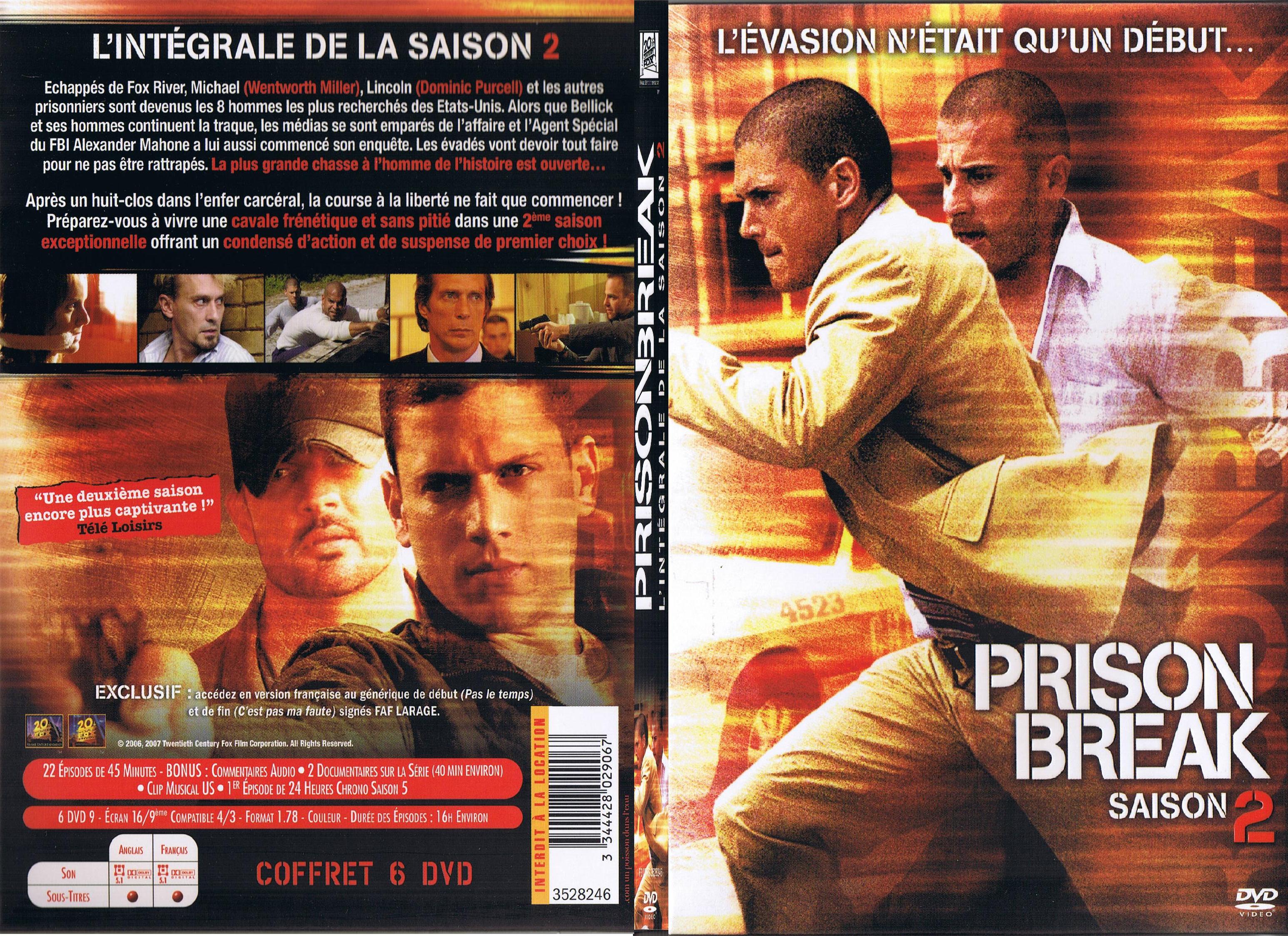 Jaquette DVD Prison break saison 2 - SLIM