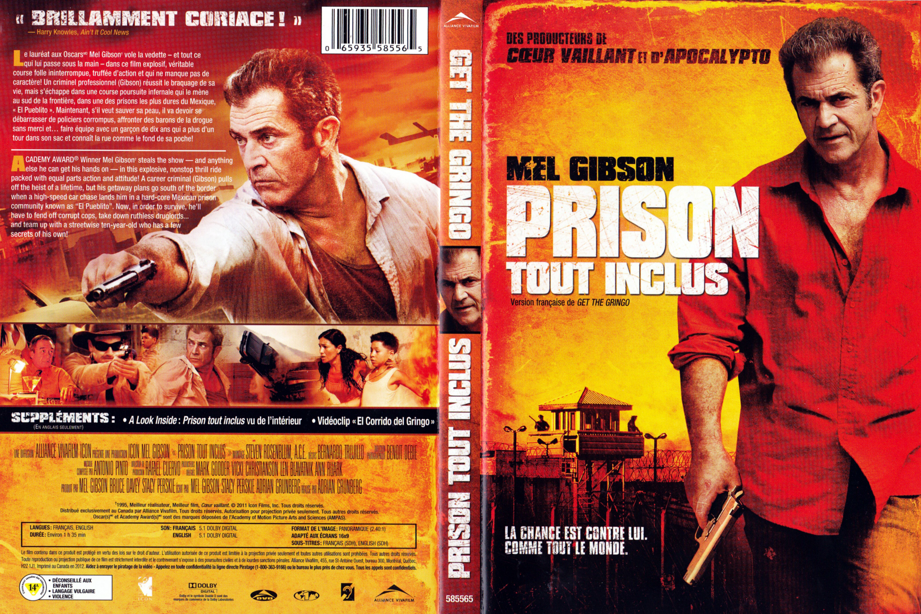 Jaquette DVD Prison tout inclus - Get the gringo (Canadienne)