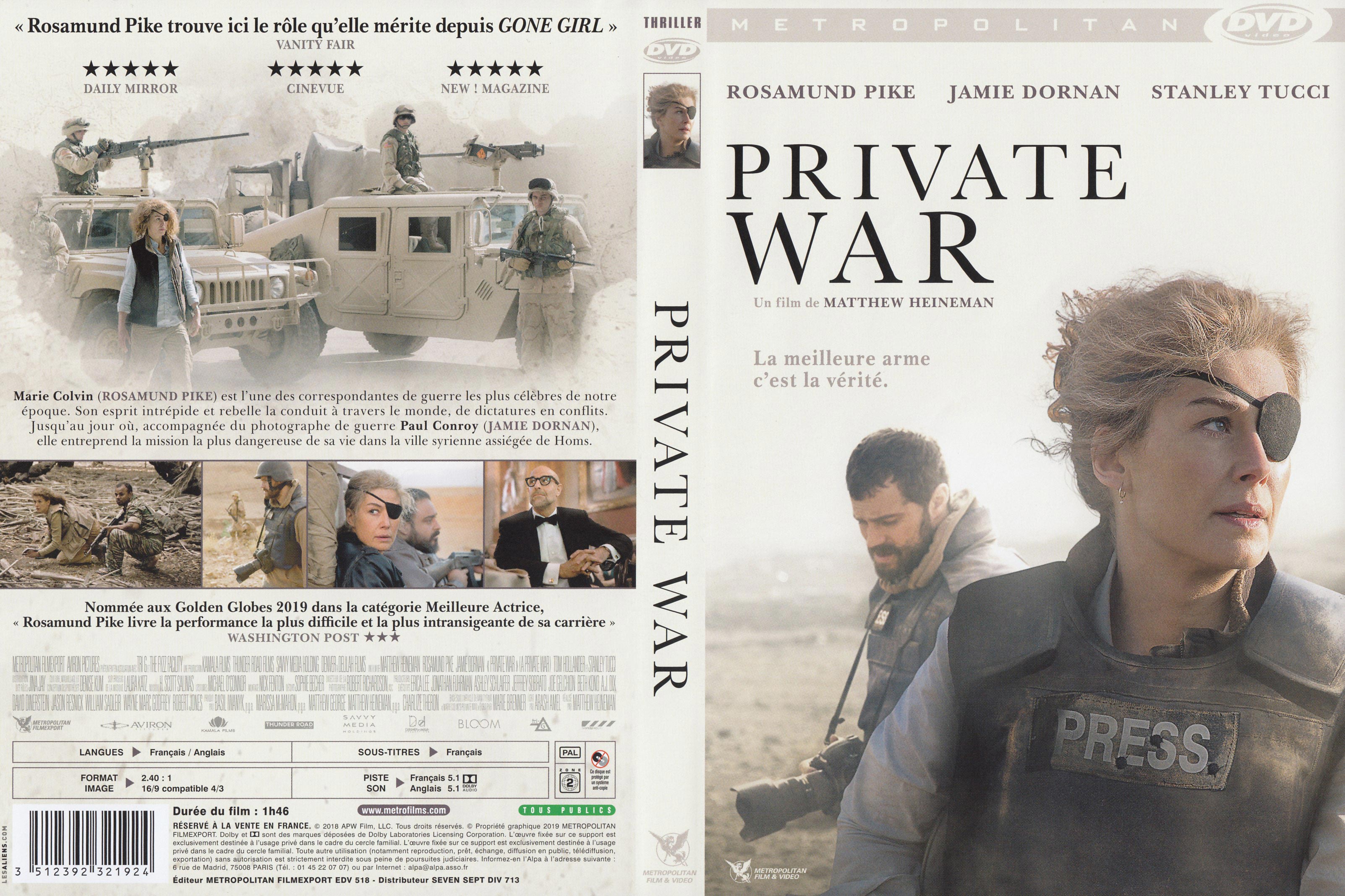 Jaquette DVD Private war
