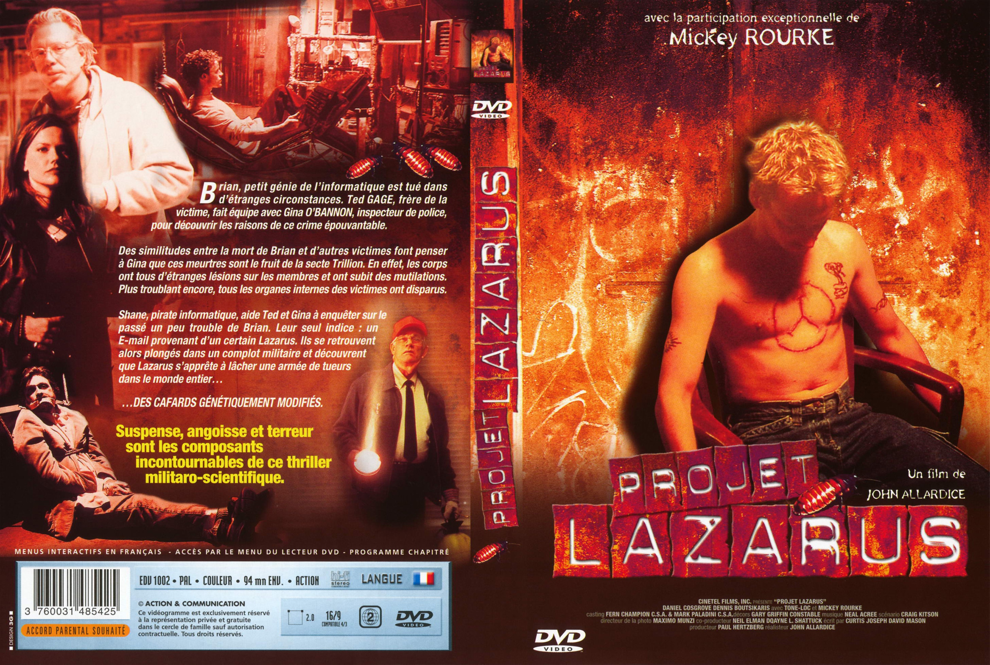 Jaquette DVD Projet Lazarus