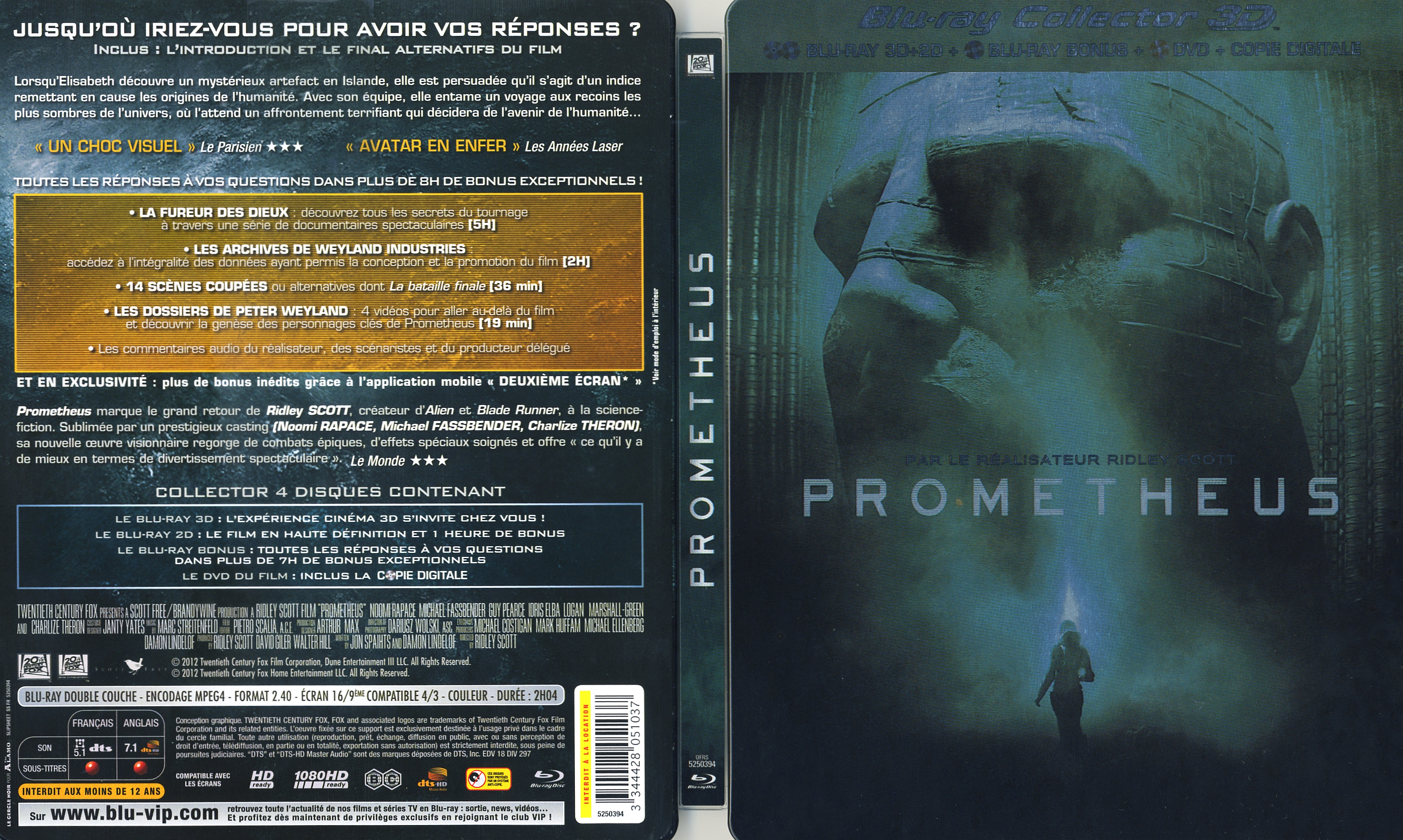 Jaquette DVD Prometheus 3D (BLU-RAY)