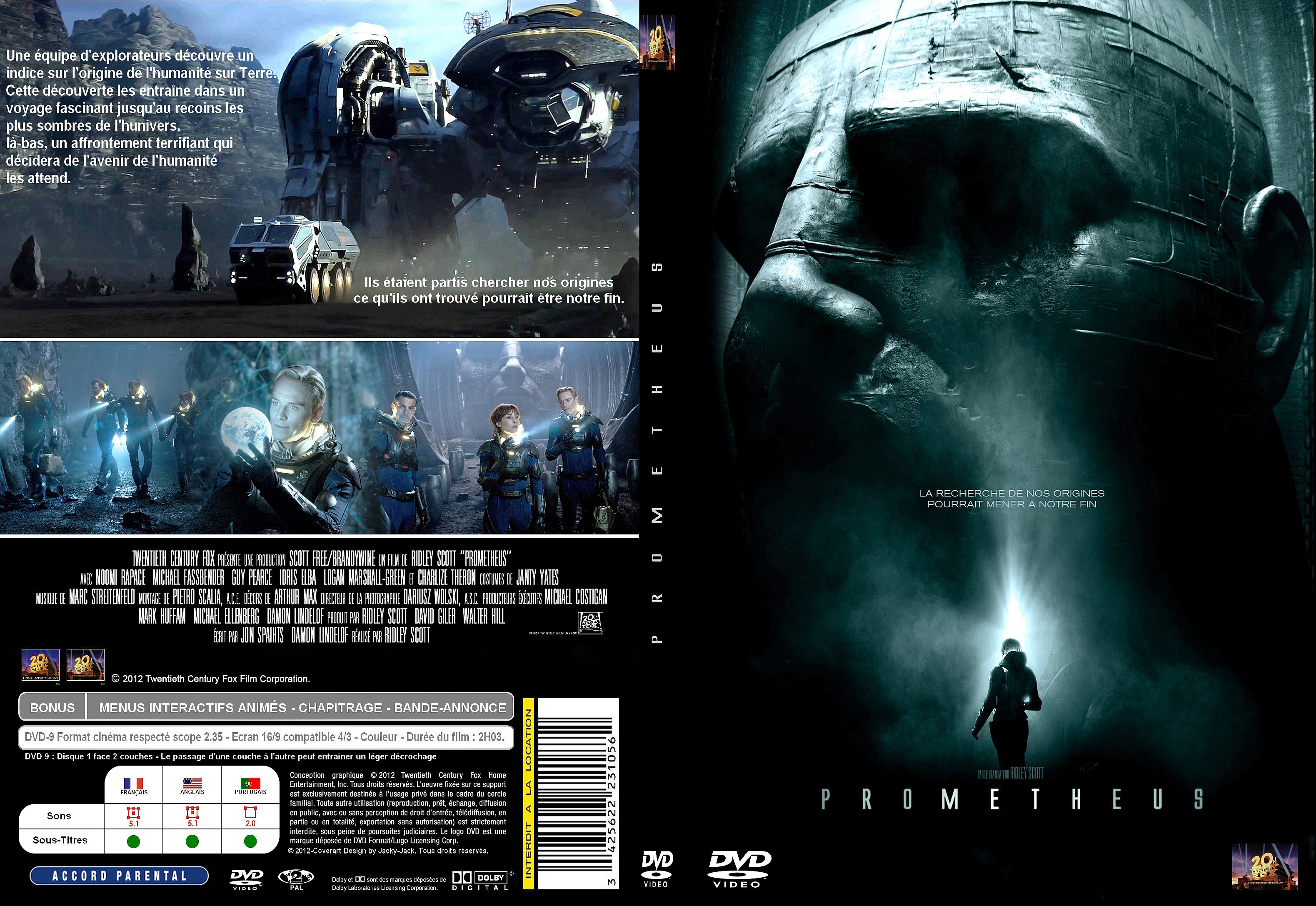 Jaquette DVD Prometheus custom - SLIM