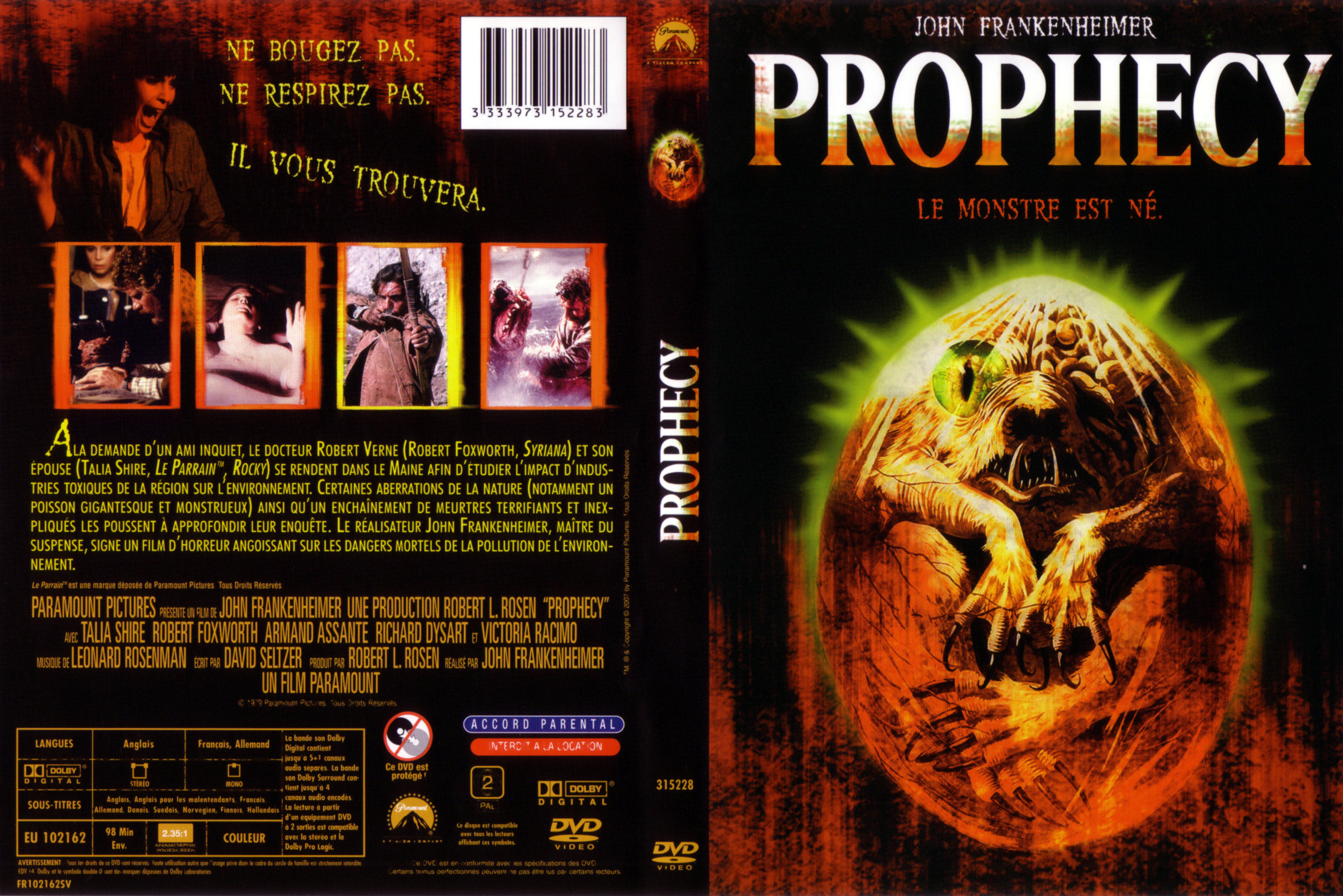 Jaquette DVD Prophecy le monstre est n