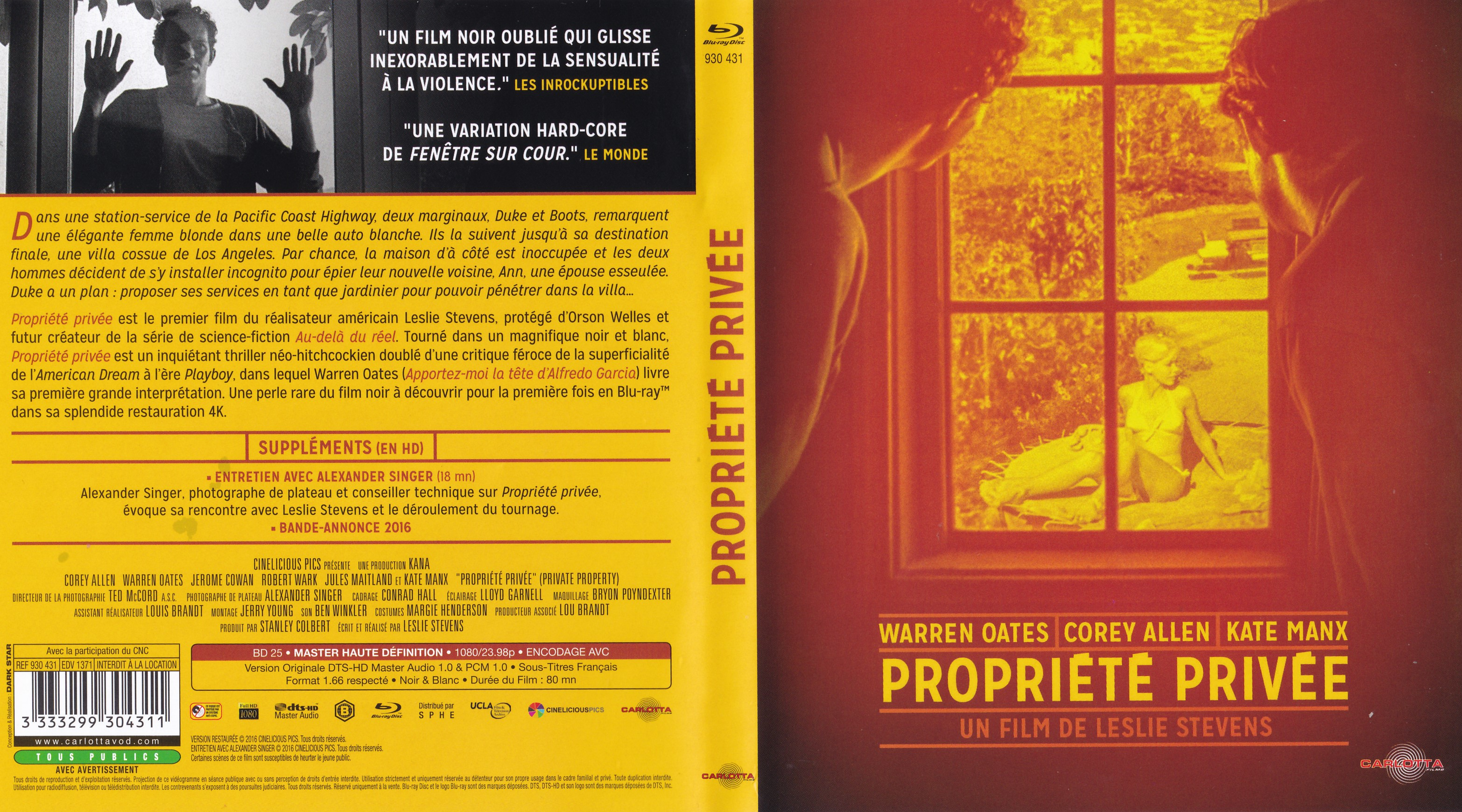 Jaquette DVD Proprit prive (BLU-RAY)