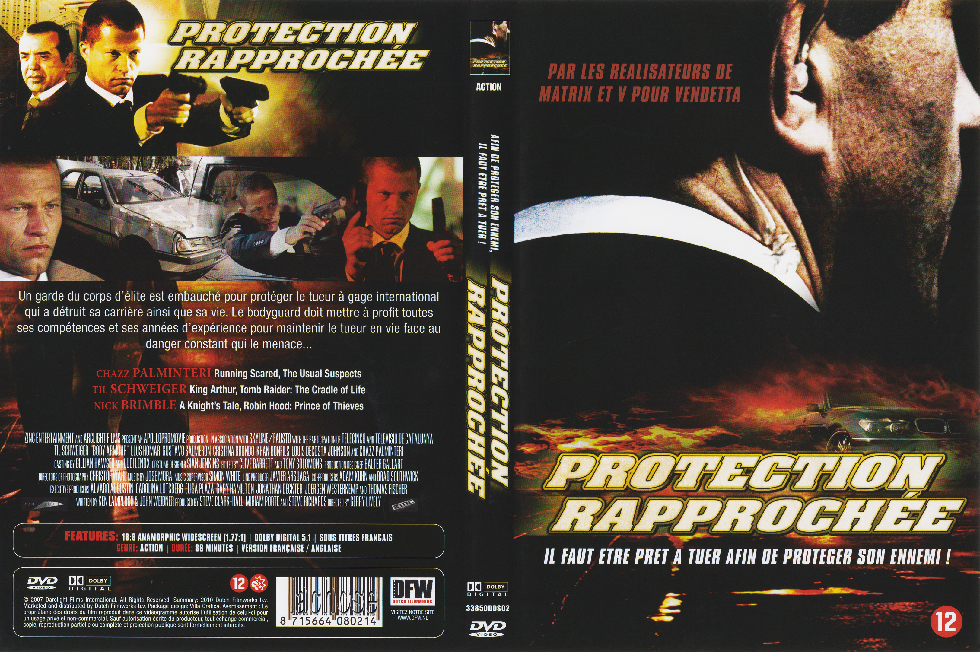 Jaquette DVD Protection rapproche (2007) v2