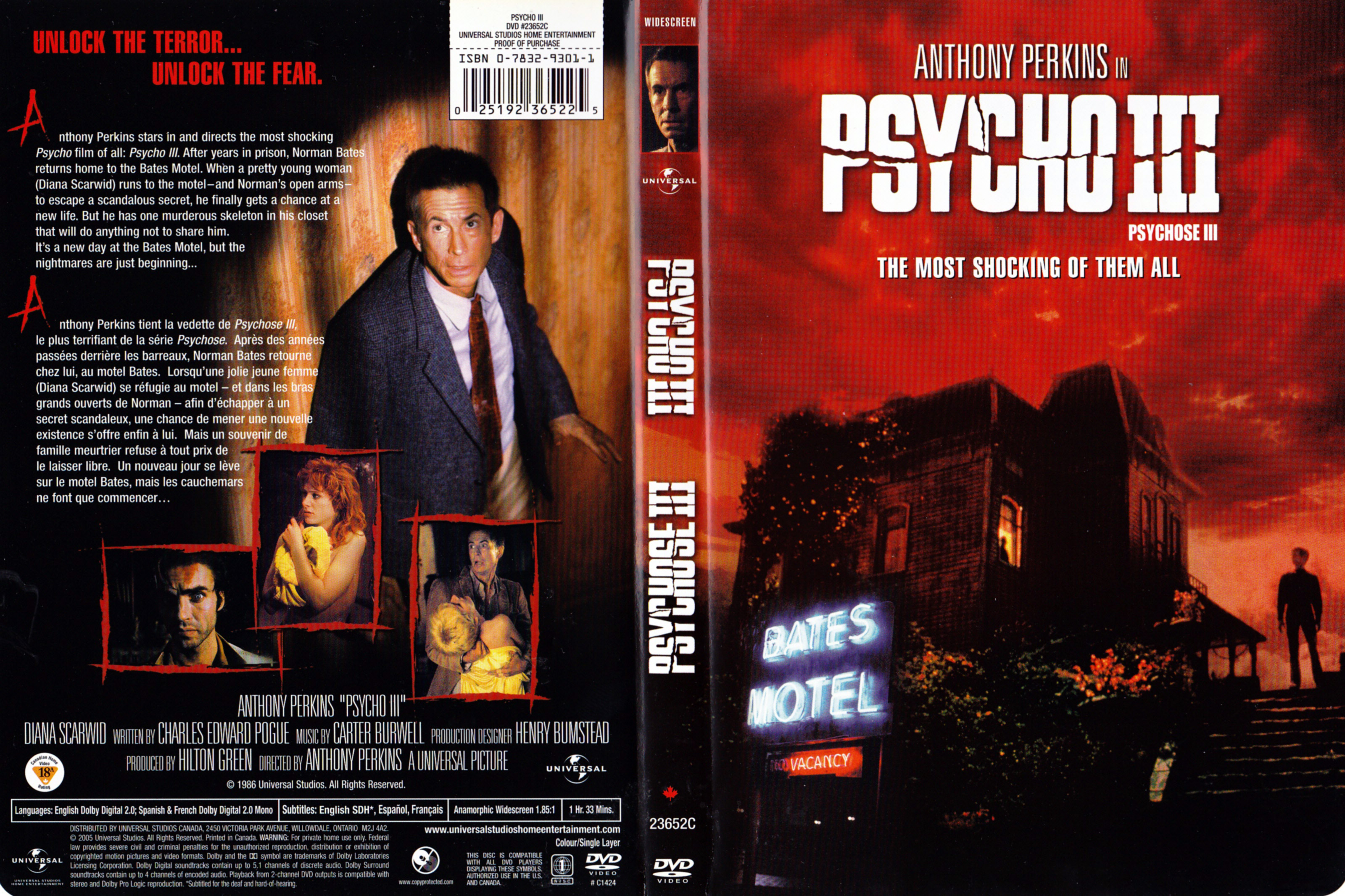 Jaquette DVD Psycho 3 - Psychose 3 (Canadienne)