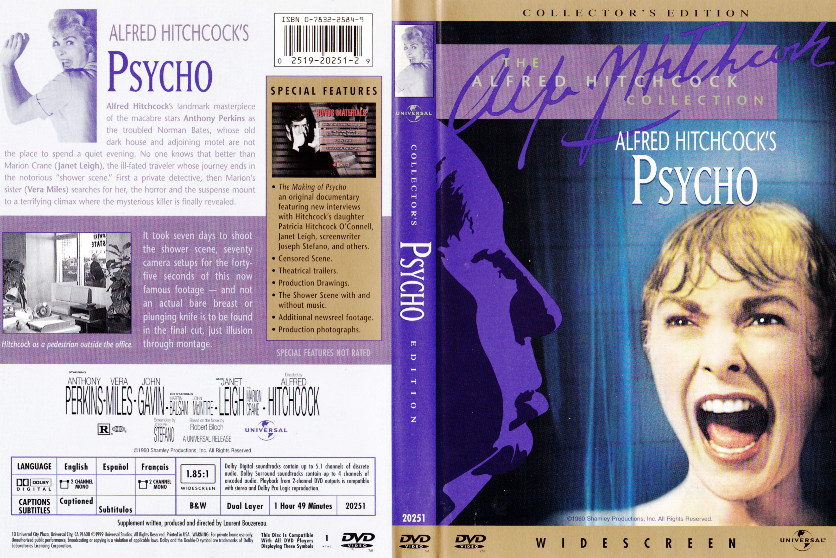 Jaquette DVD Psycho (Canadienne)