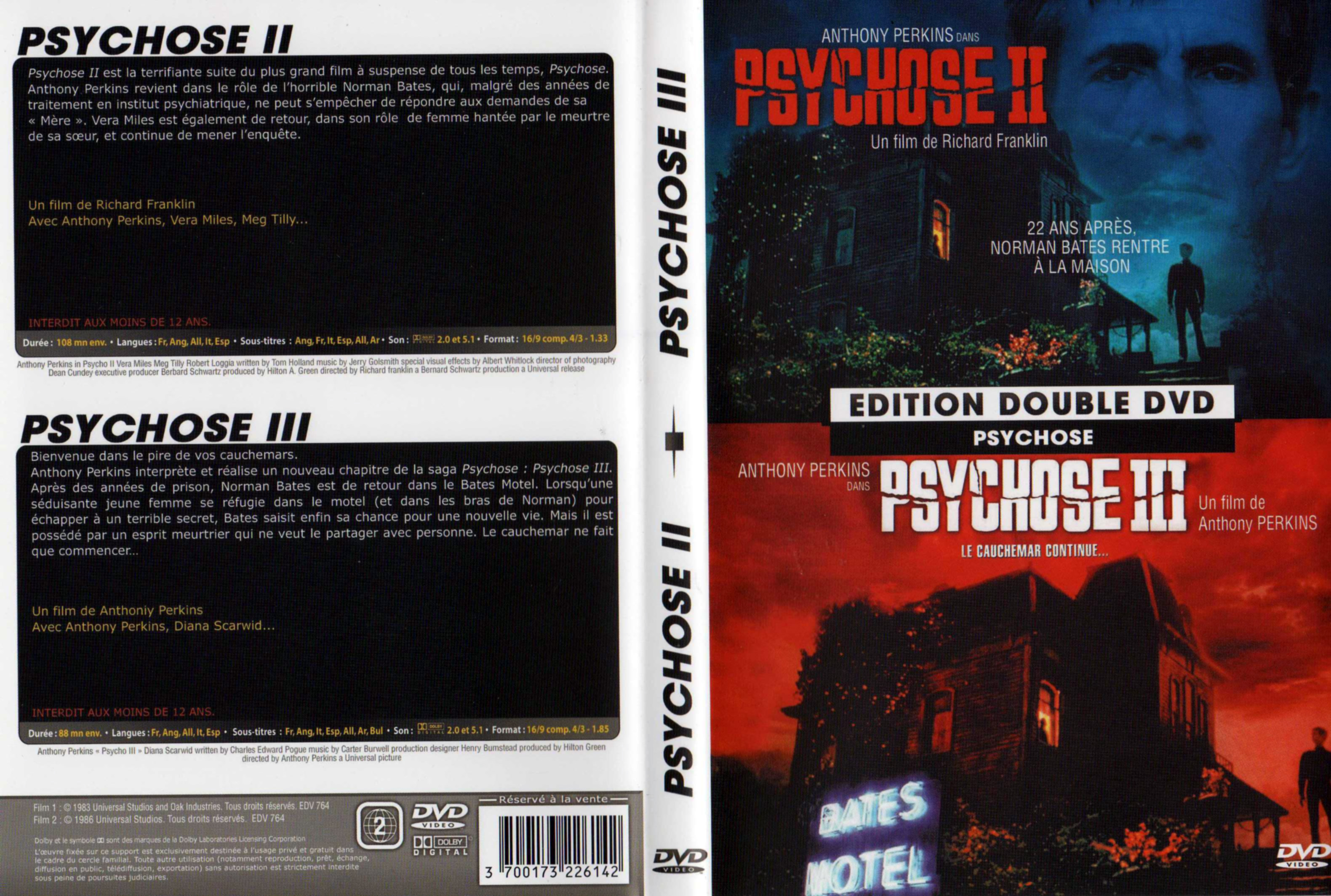 Jaquette DVD Psychose 2 et 3