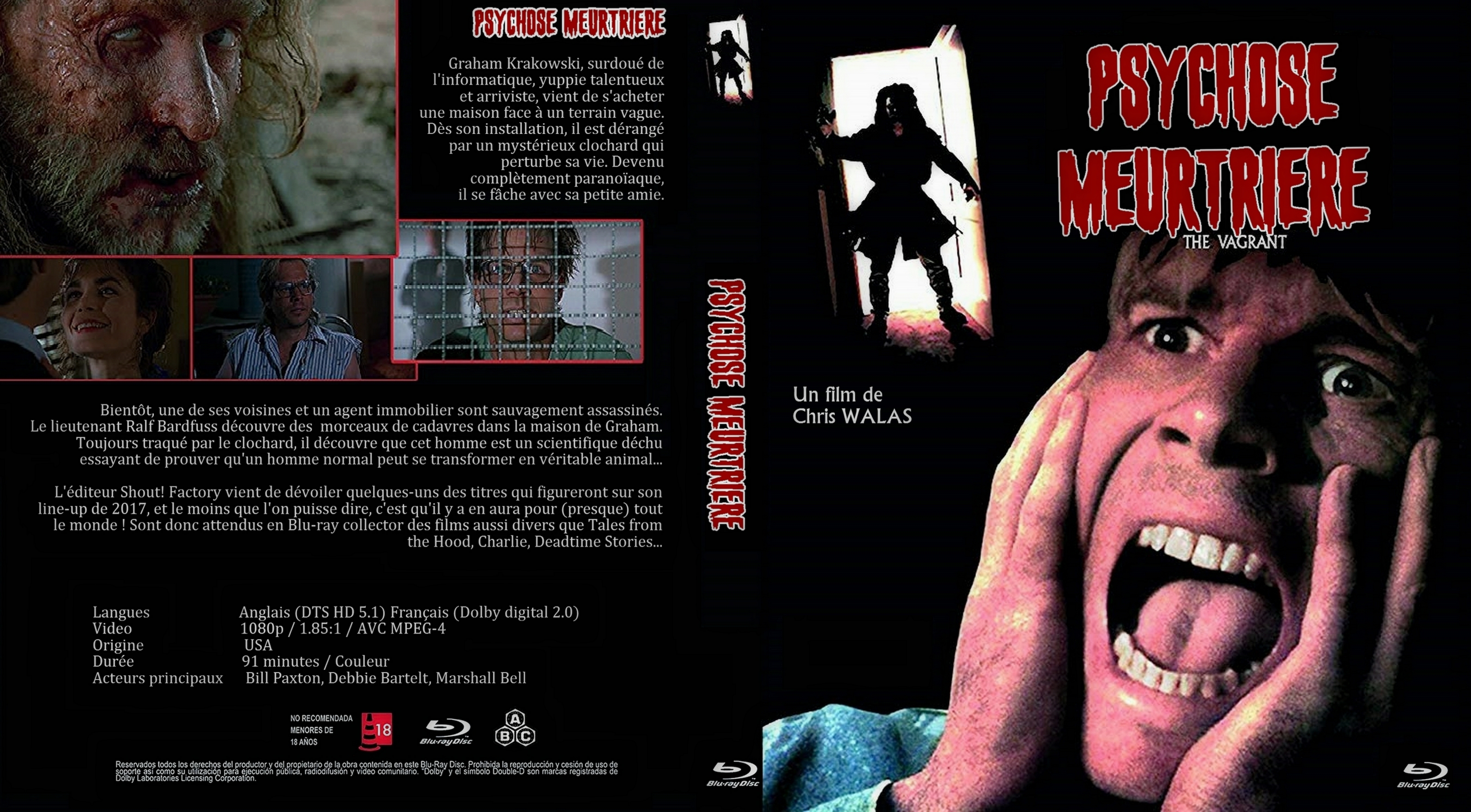 Jaquette DVD Psychose Meurtrire custom (BLU-RAY)