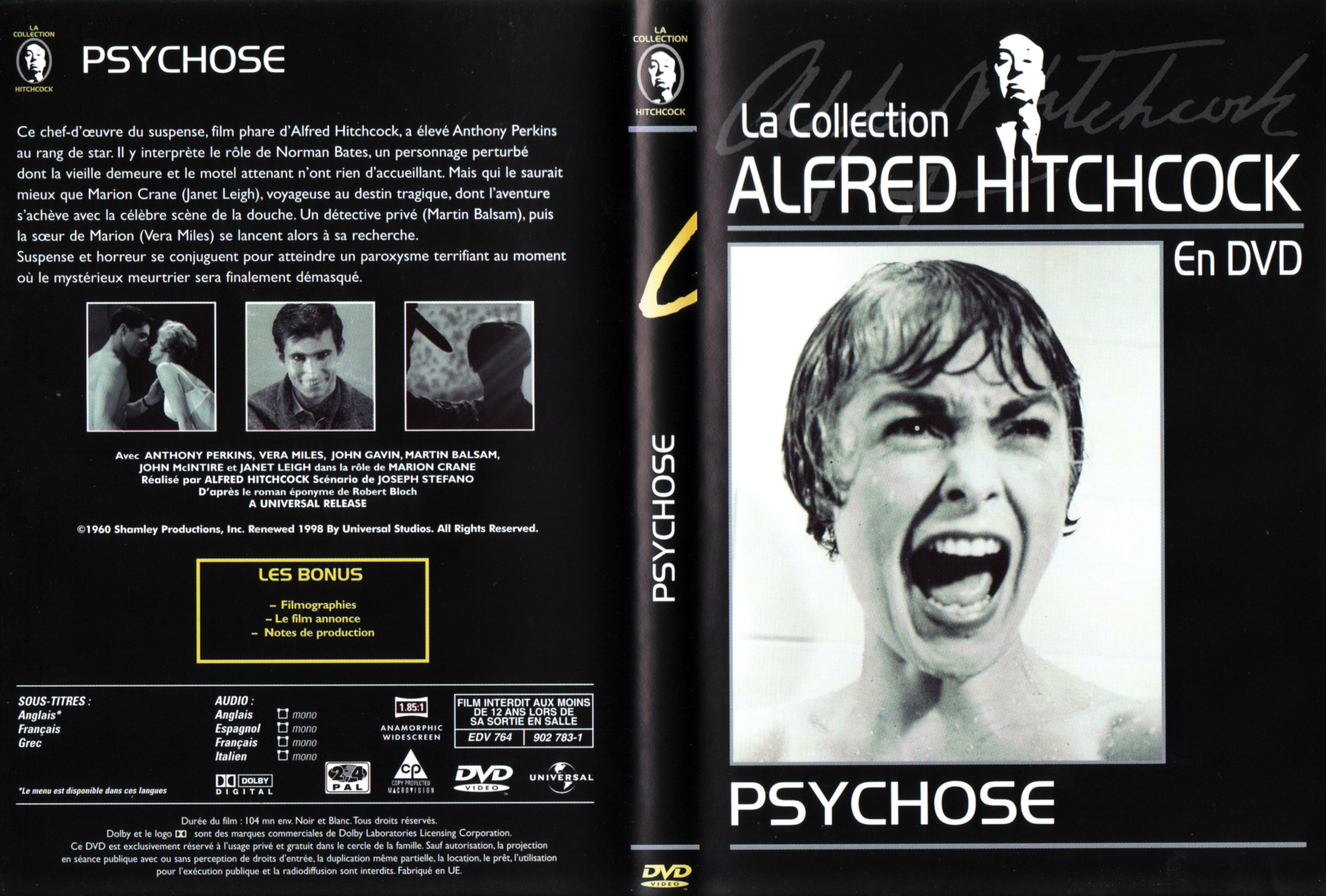 Jaquette DVD Psychose v4