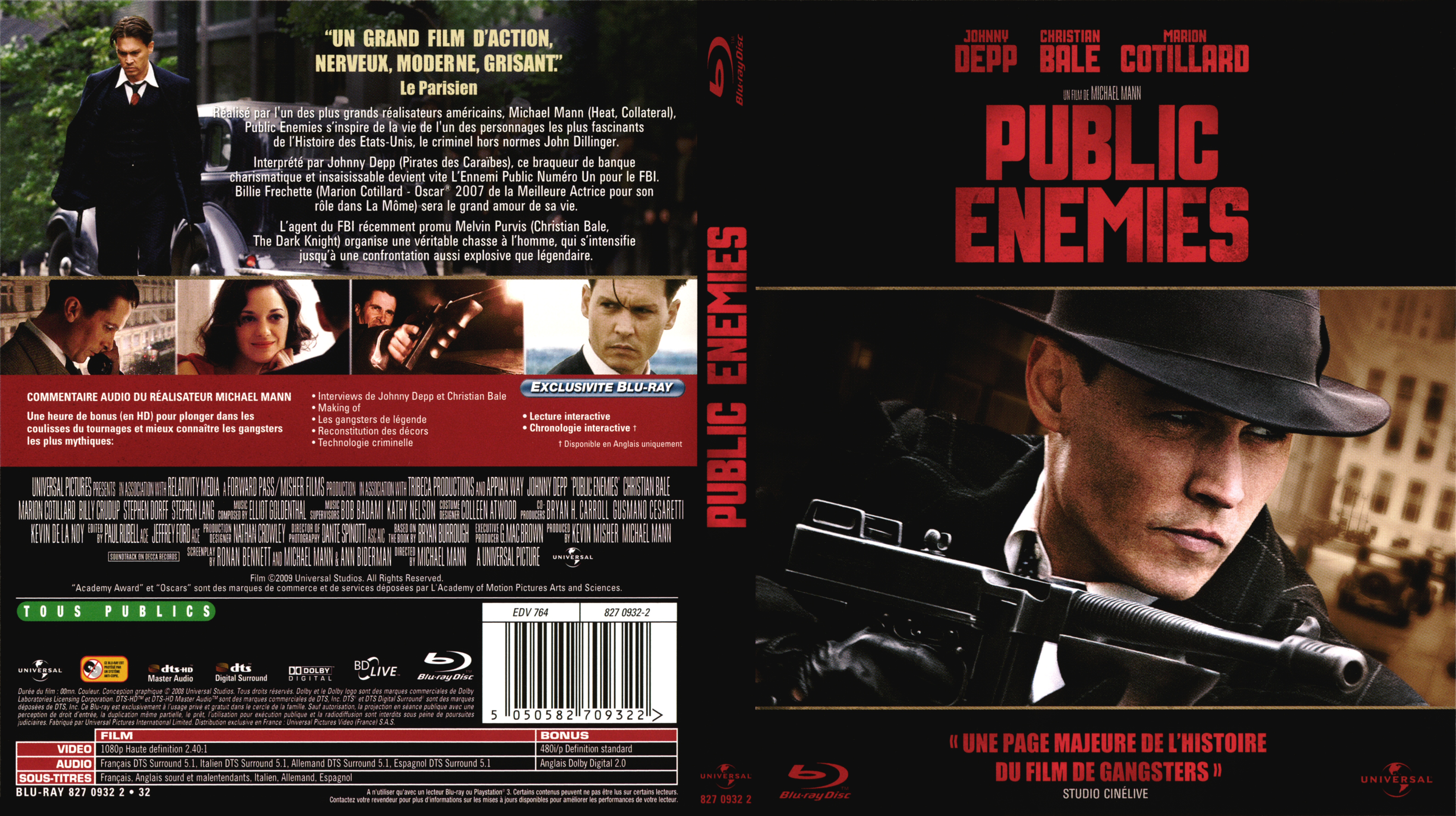 Jaquette DVD Public Enemies (BLU-RAY)