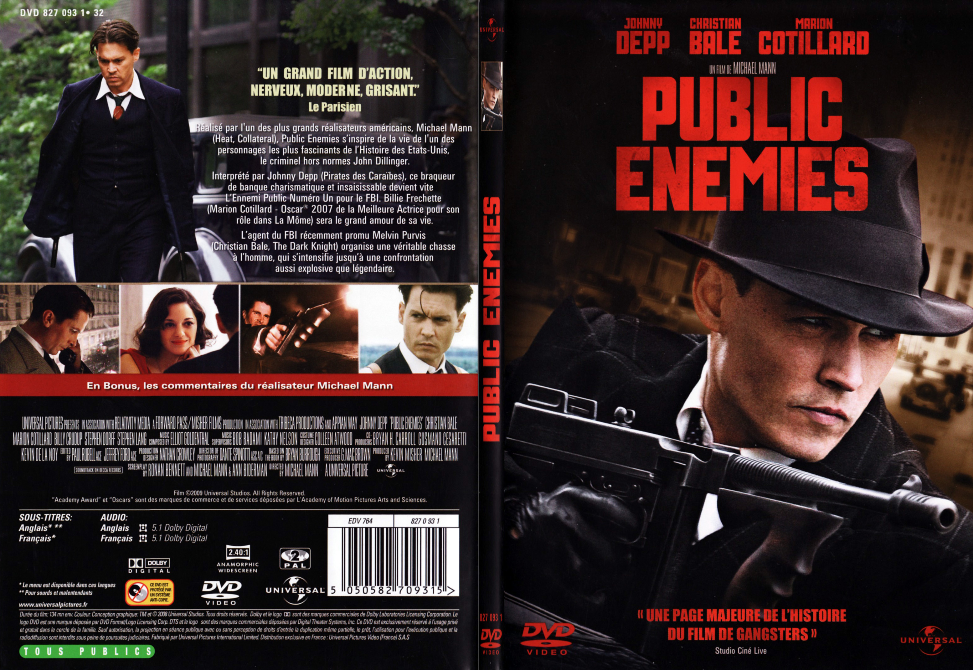Jaquette DVD Public enemies - SLIM
