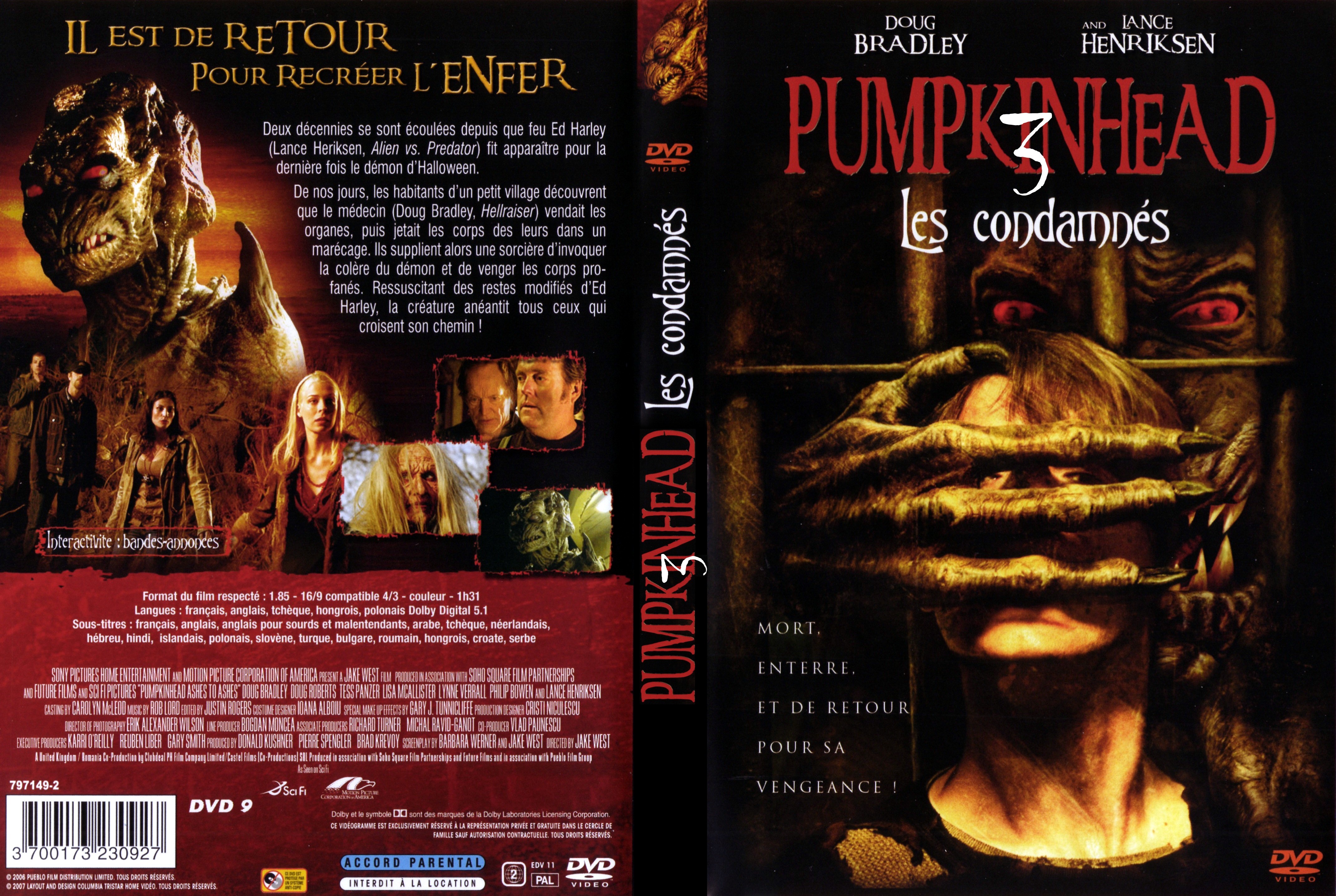 Jaquette DVD Pumpkinhead 3 les condamns