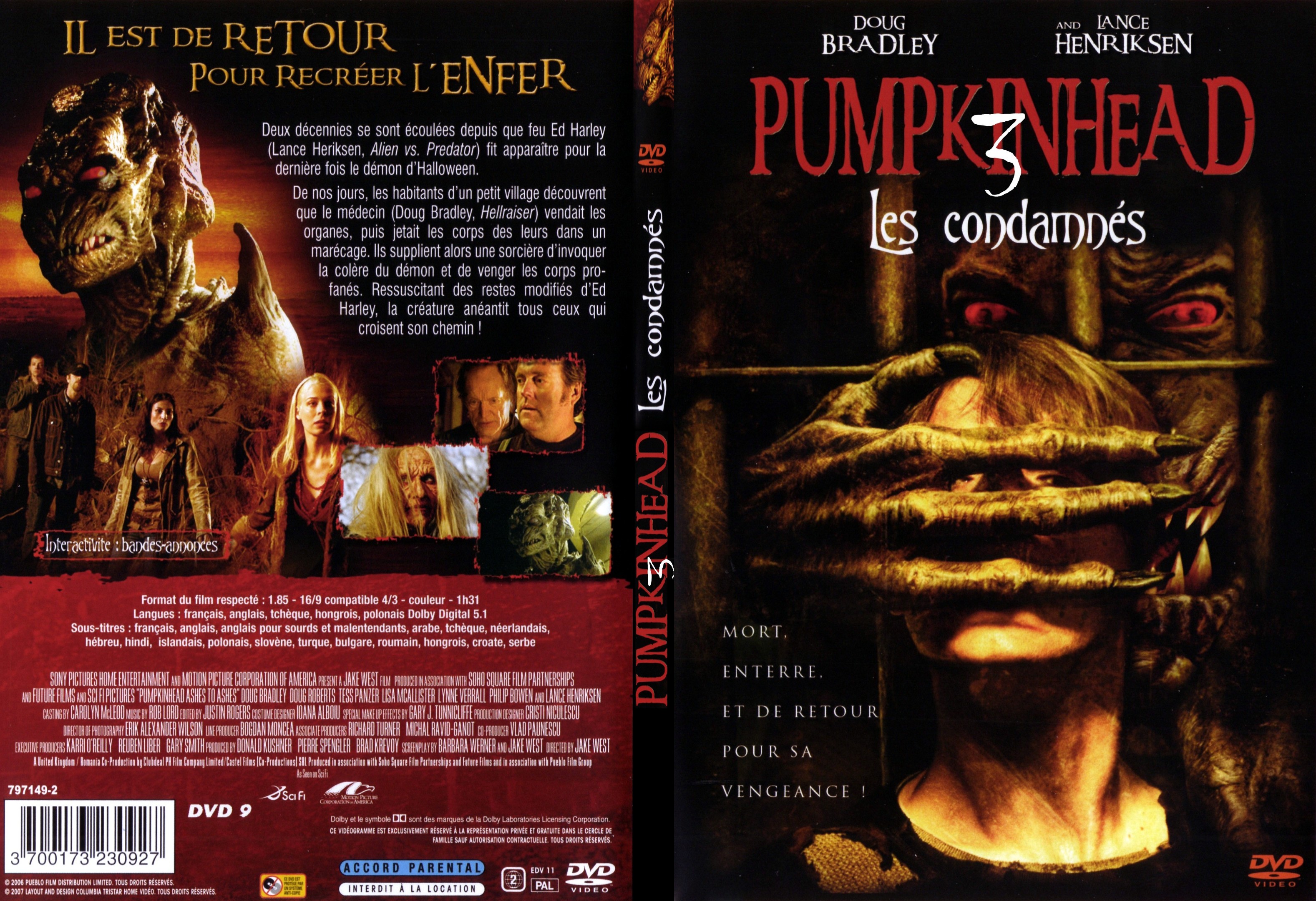 Jaquette DVD Pumpkinhead 3 les condamns - SLIM