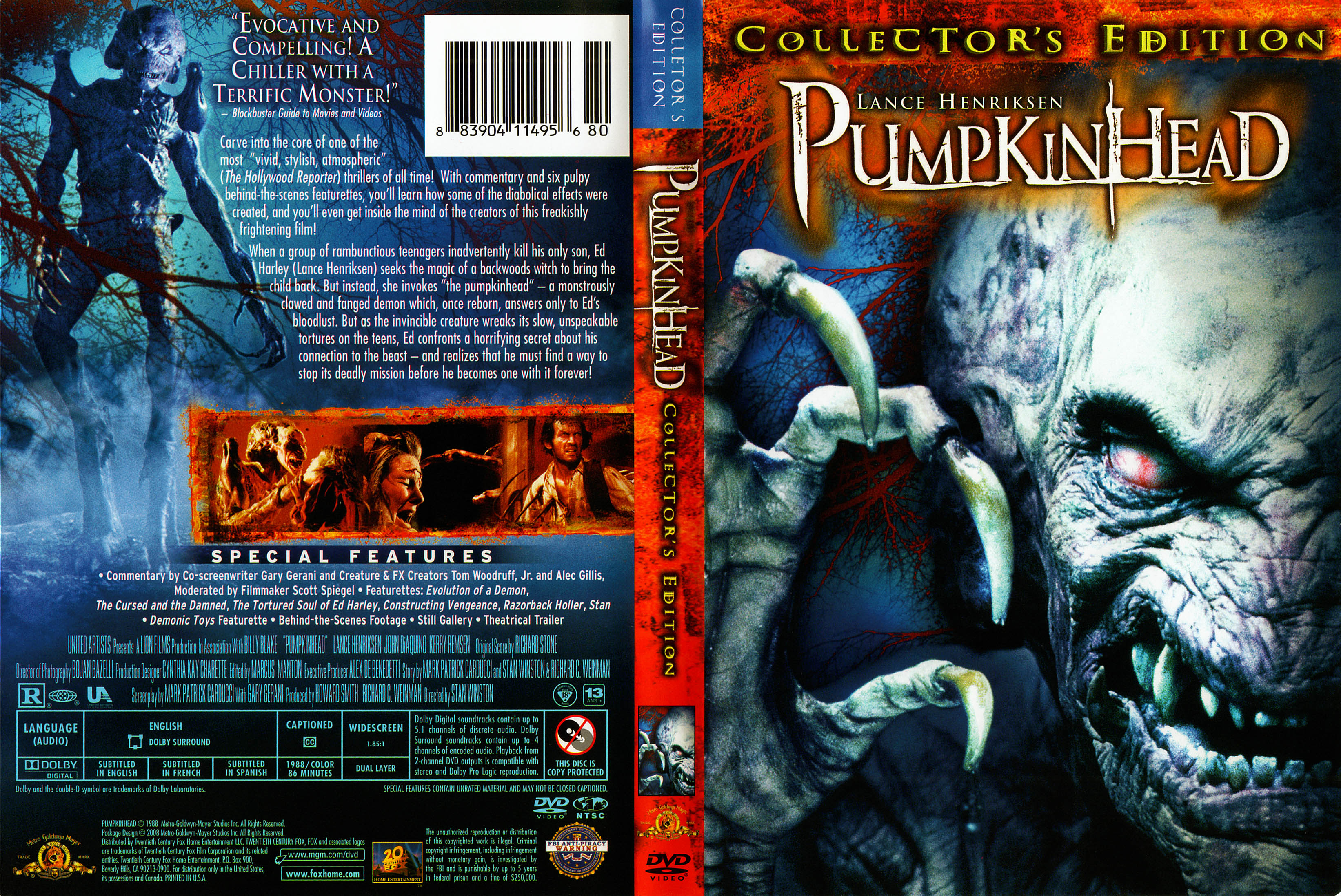 Jaquette DVD Pumpkinhead (1988) Zone 1