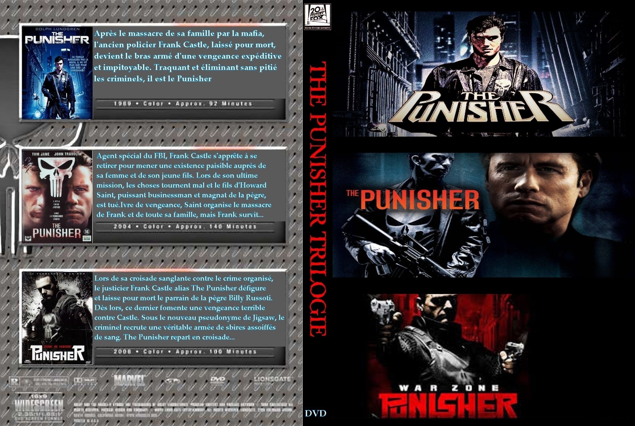 Jaquette DVD Punisher Trilogie custom