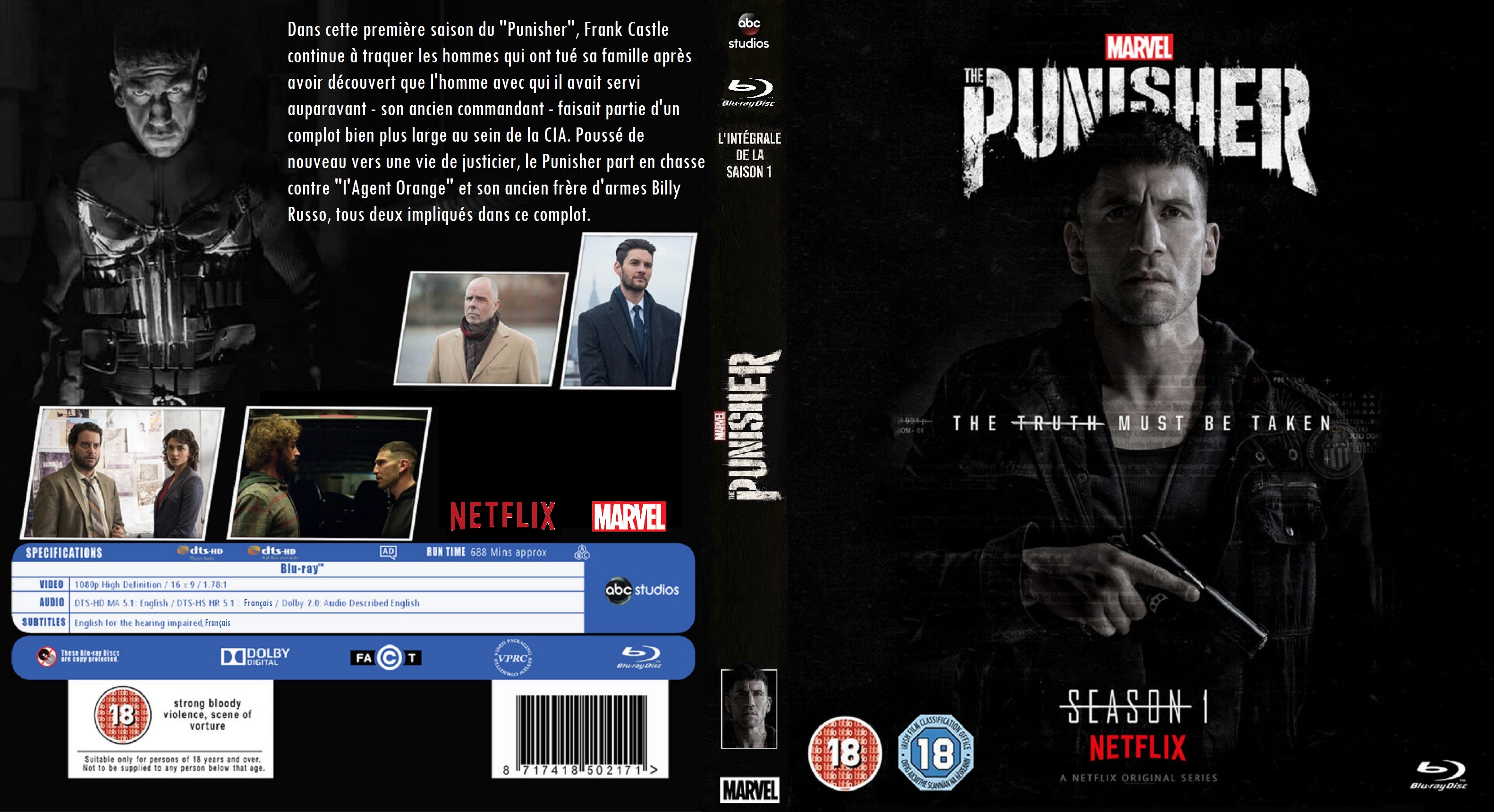 Jaquette DVD Punisher saison 1 Blu-ray custom v2