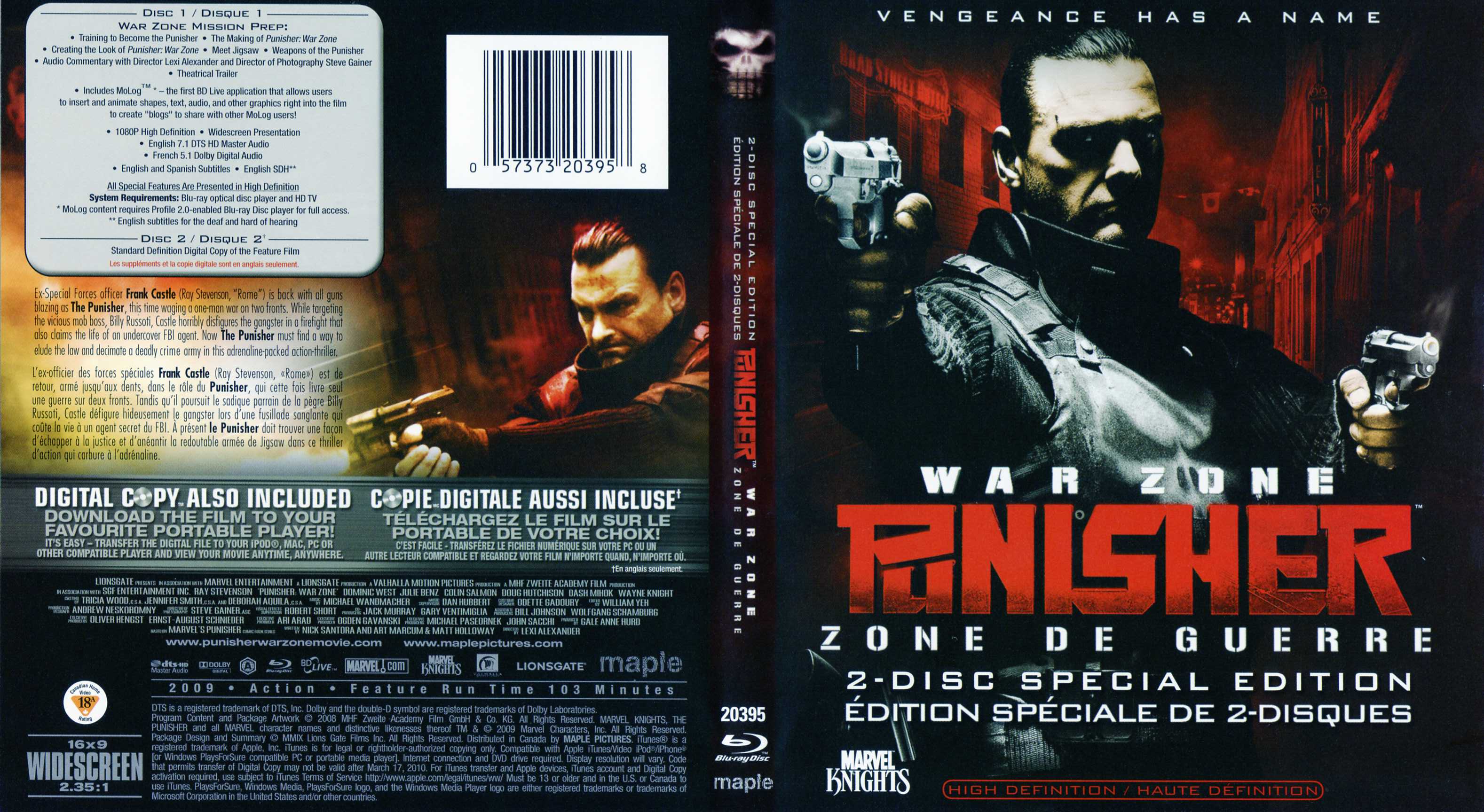 Jaquette DVD Punisher war zone Zone 1 (BLU-RAY)