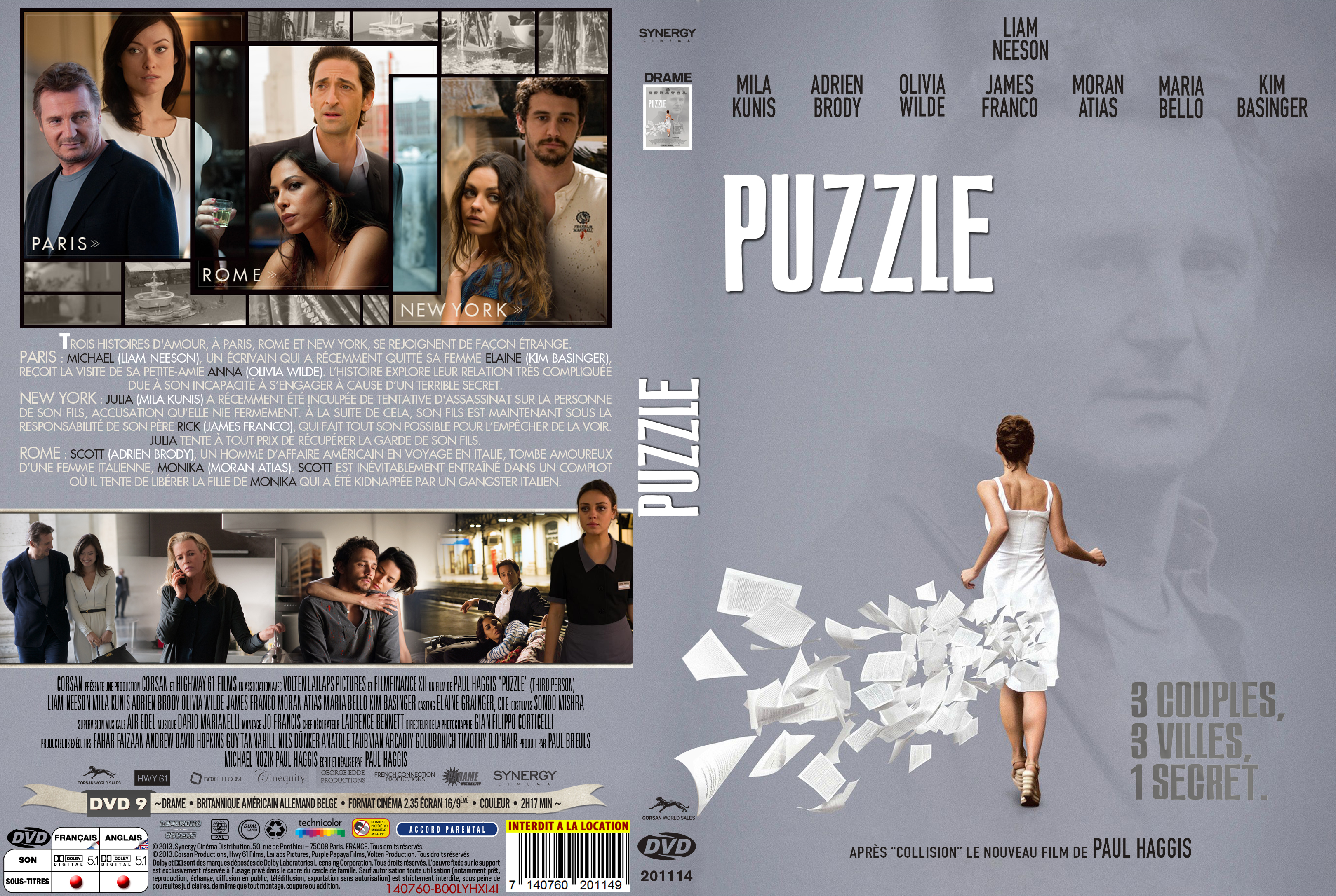 Jaquette DVD Puzzle (2014) custom