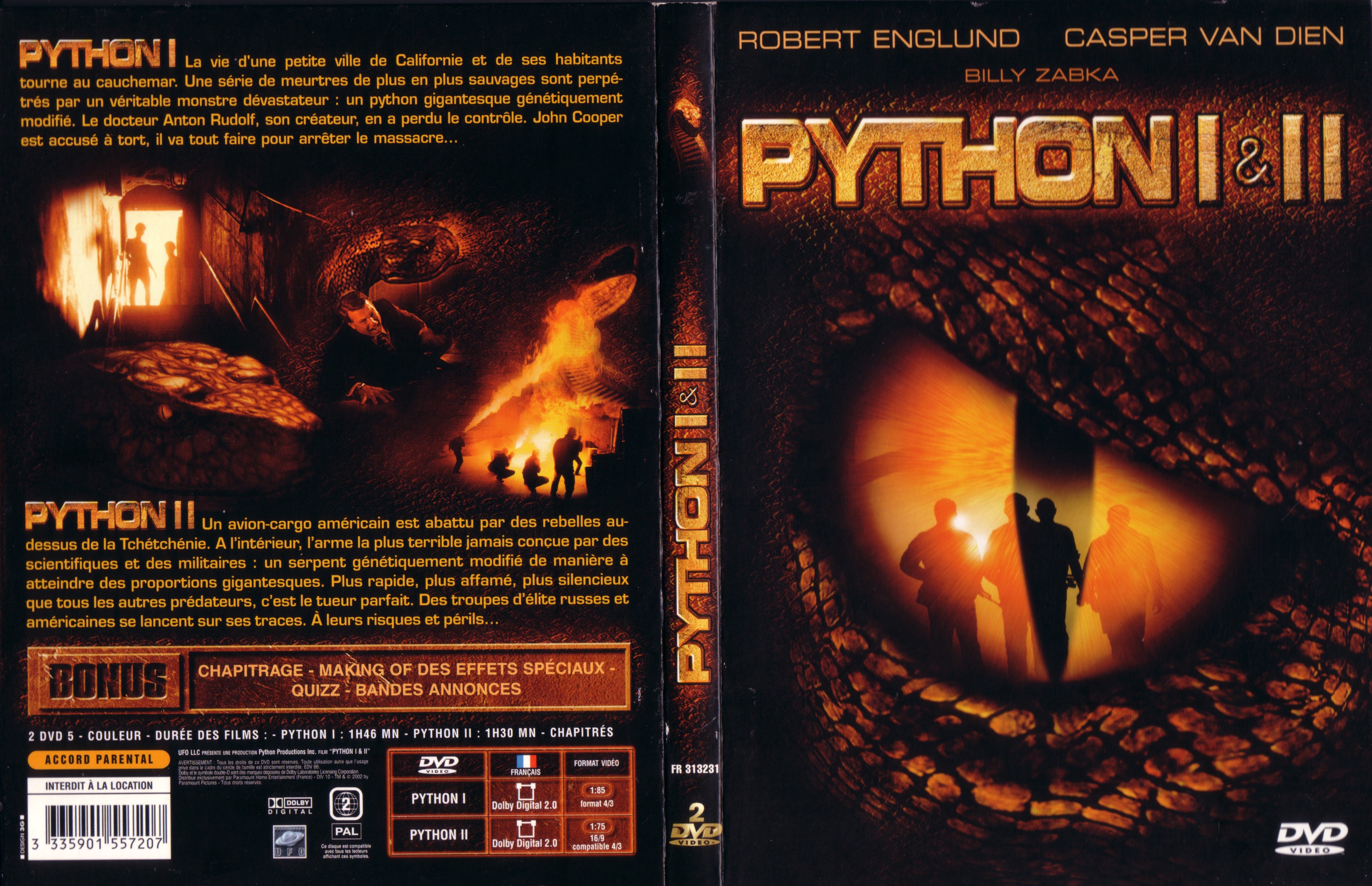 Jaquette DVD Python 1 et 2