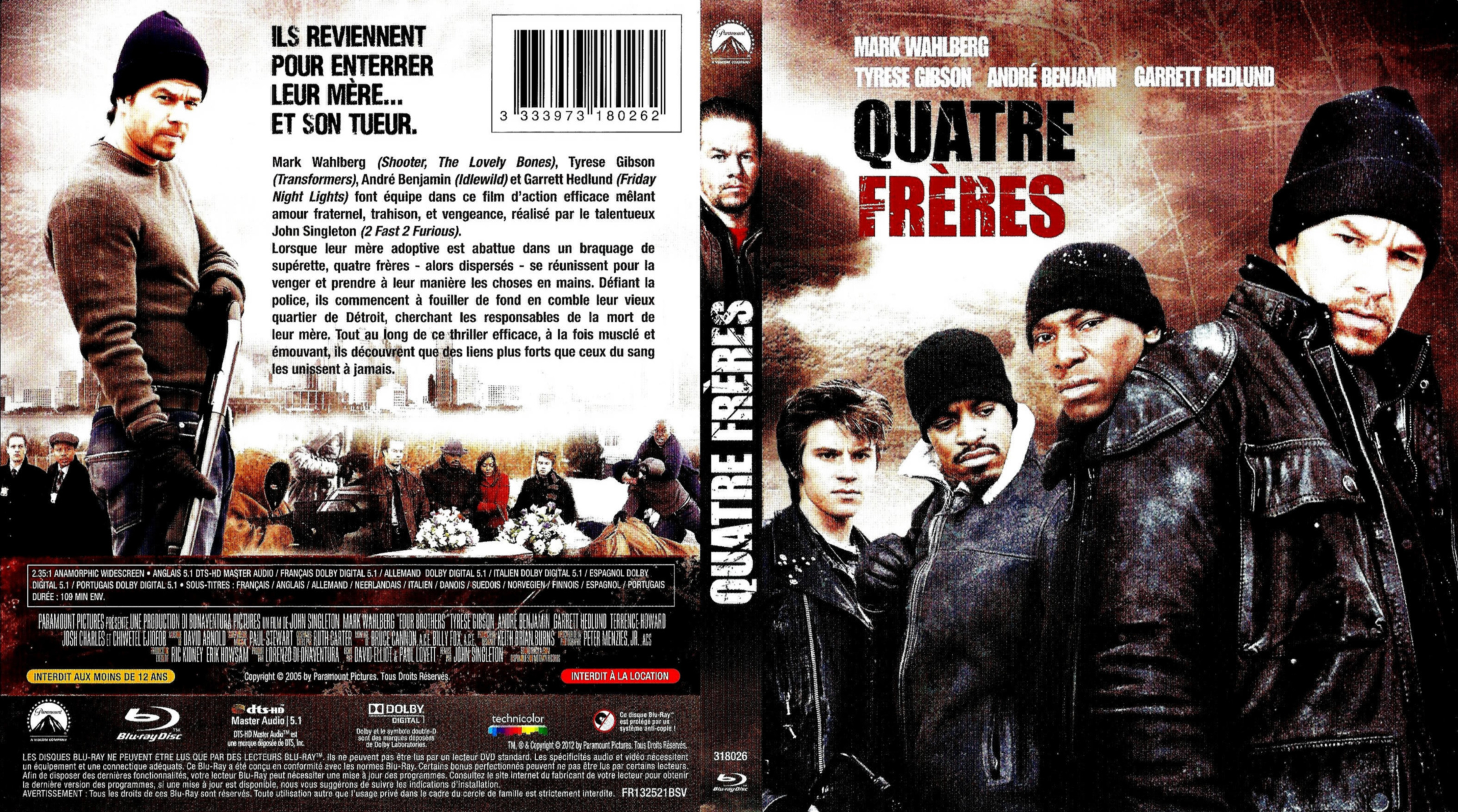 Jaquette DVD Quatre frres (BLU-RAY)