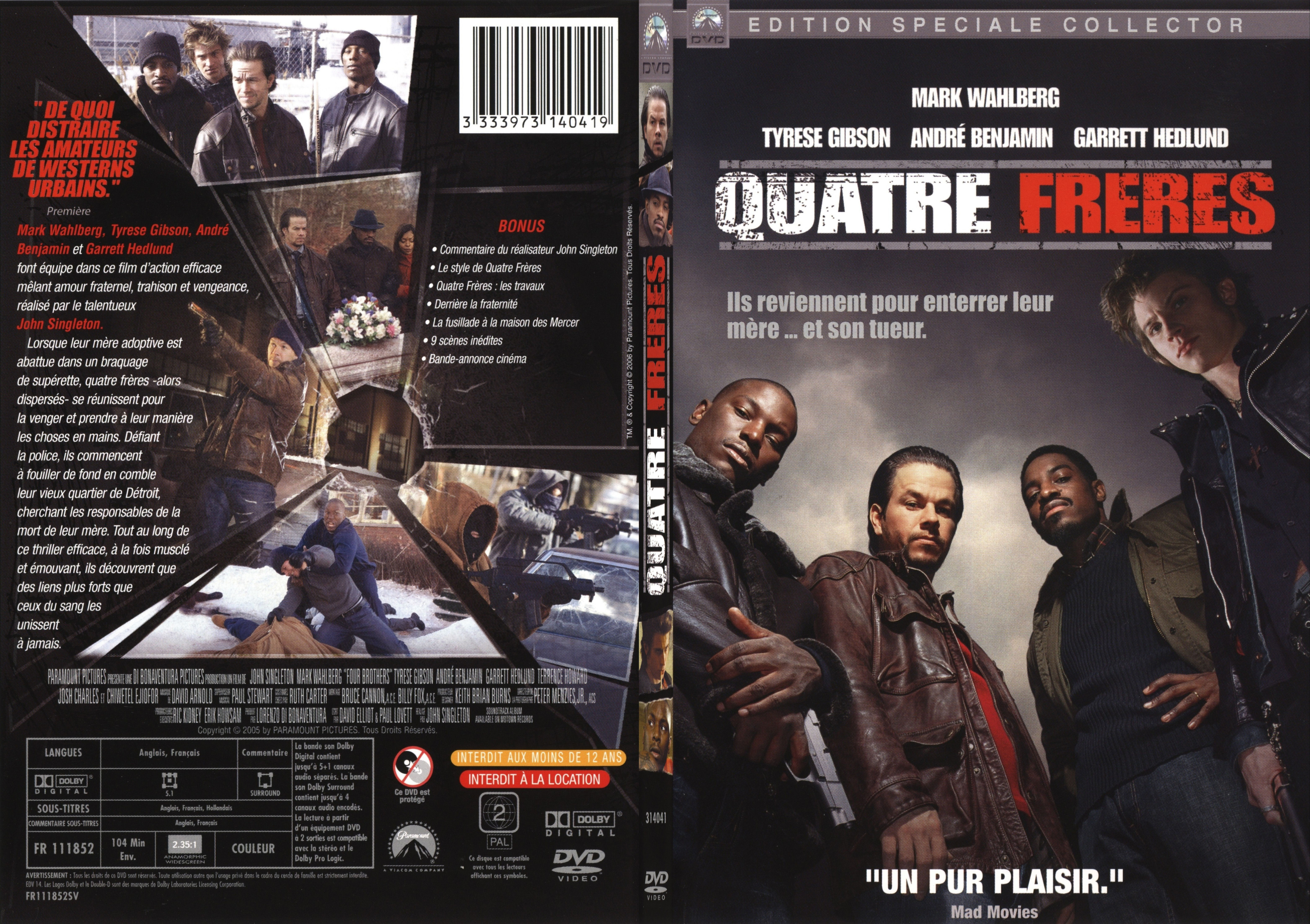 Jaquette DVD Quatre frres - SLIM