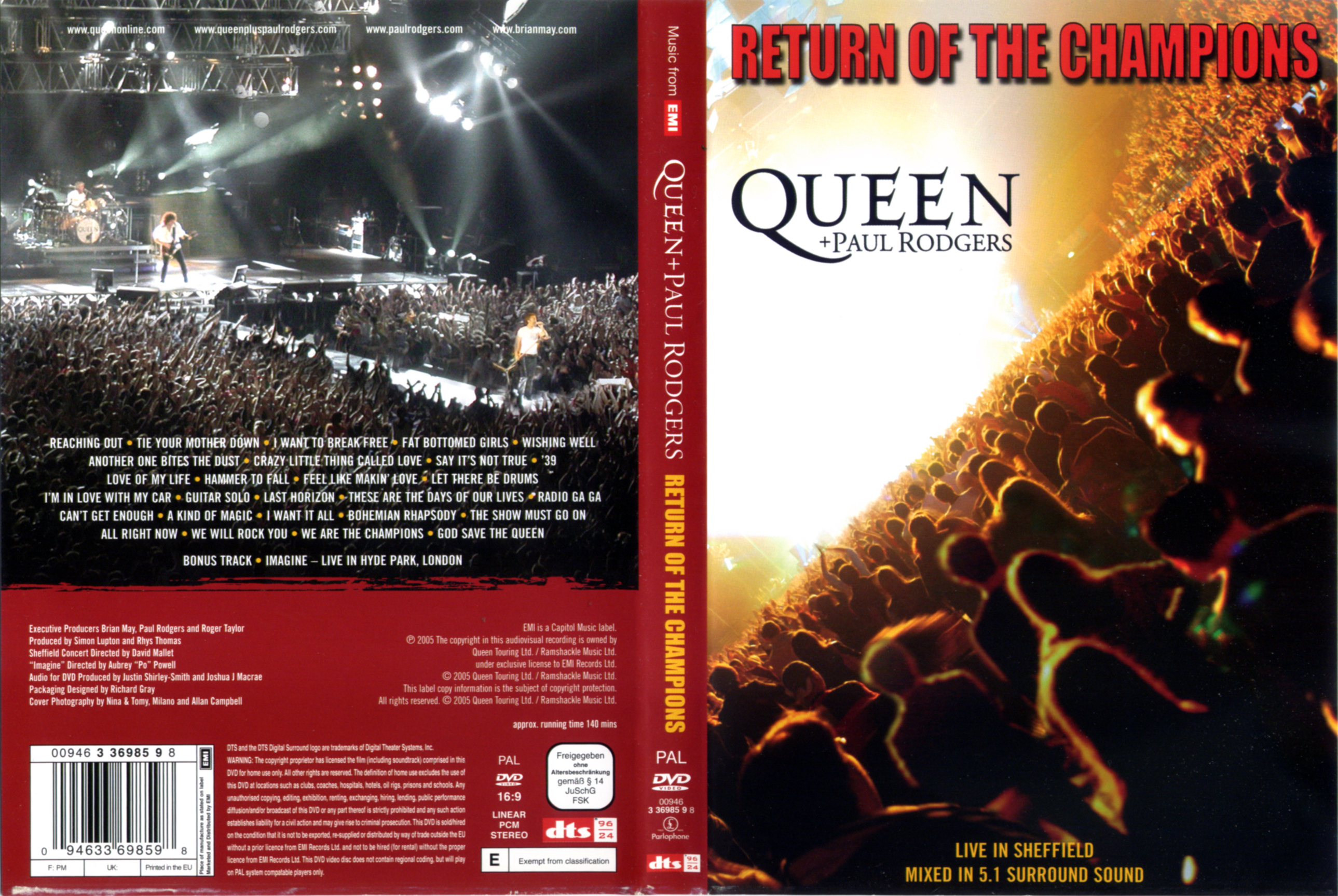 Jaquette DVD Queen + Paul Rodgers return of the champions