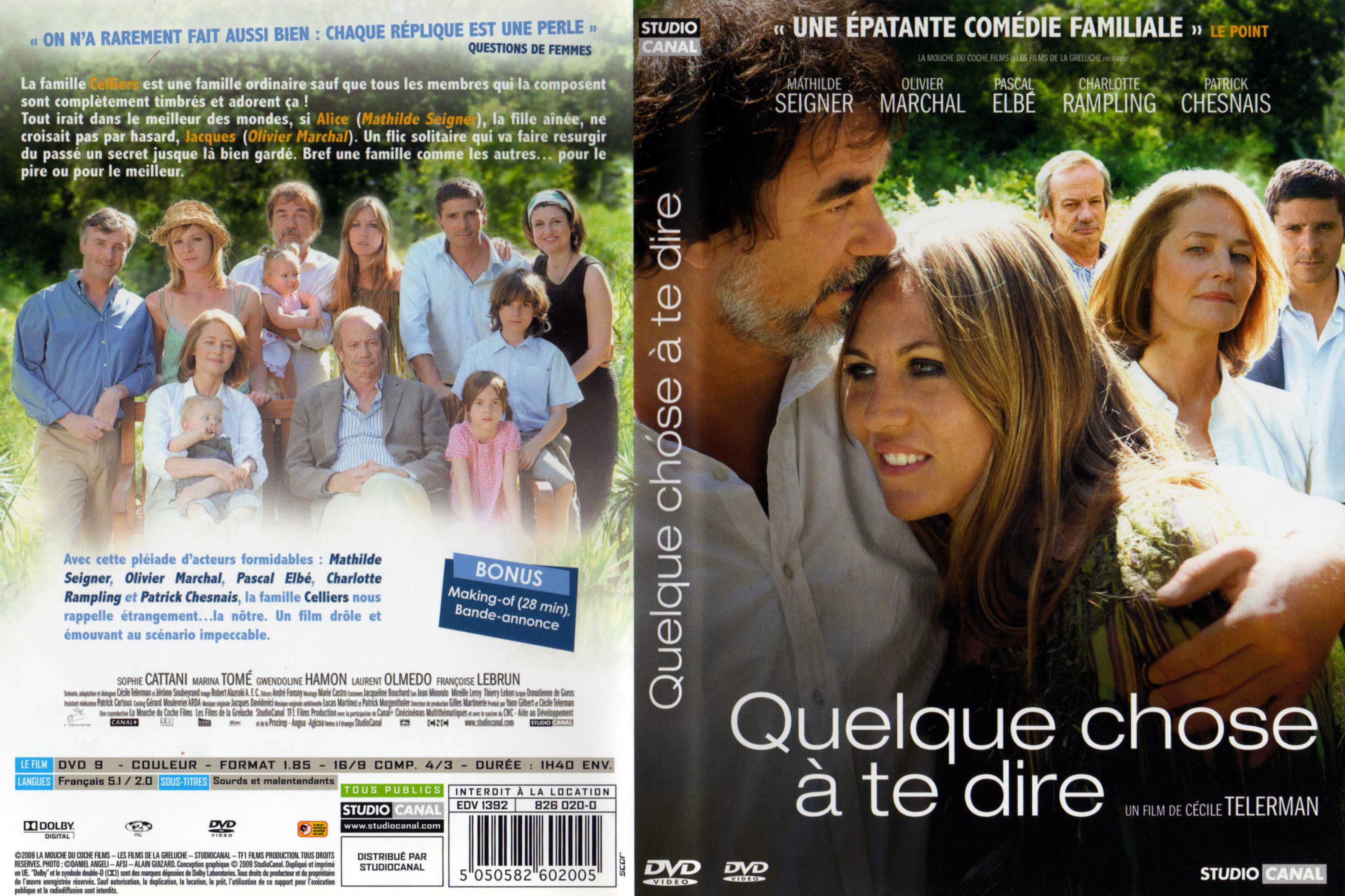 Jaquette DVD Quelque chose a te dire