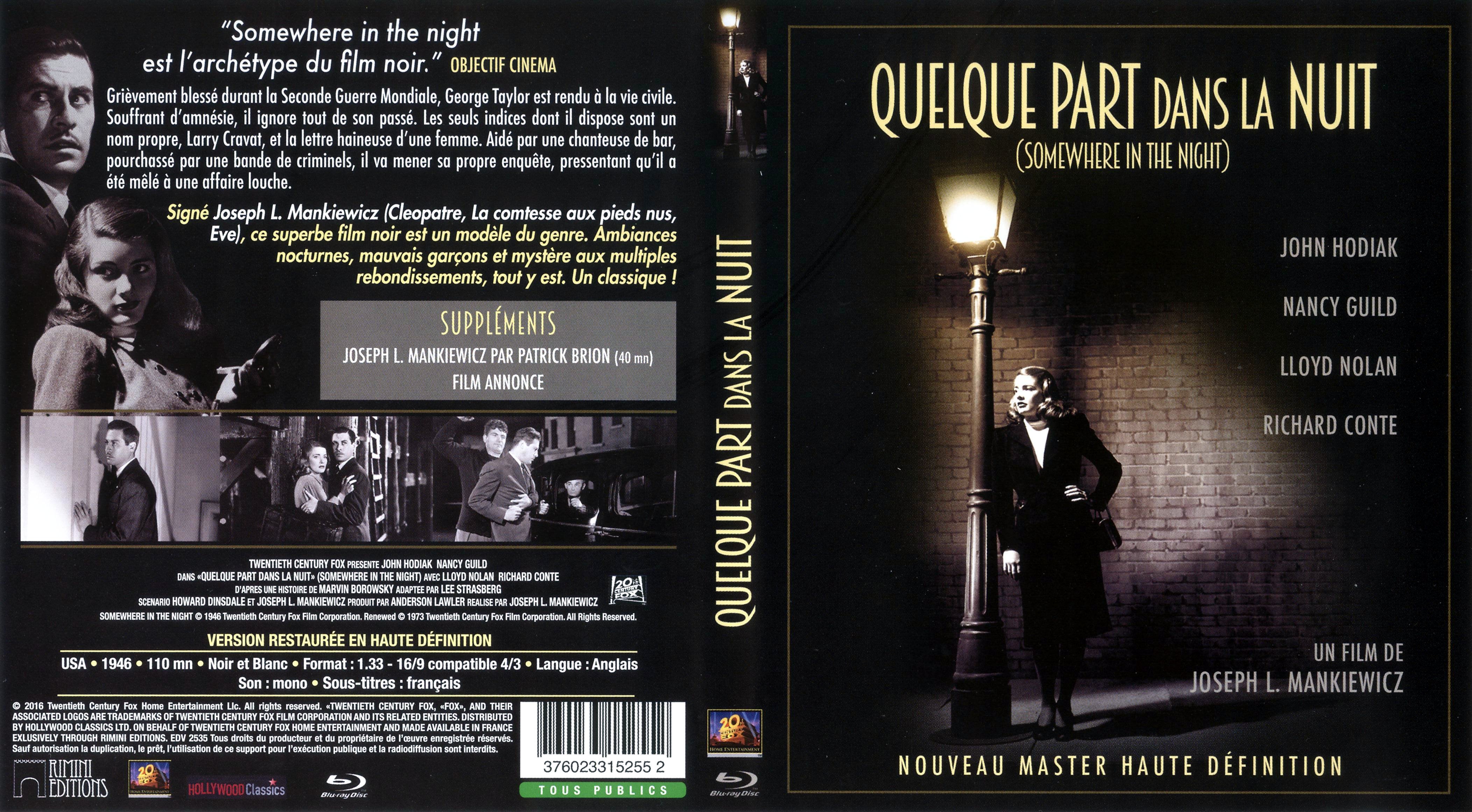 Jaquette DVD Quelque part dans la nuit (BLU-RAY)