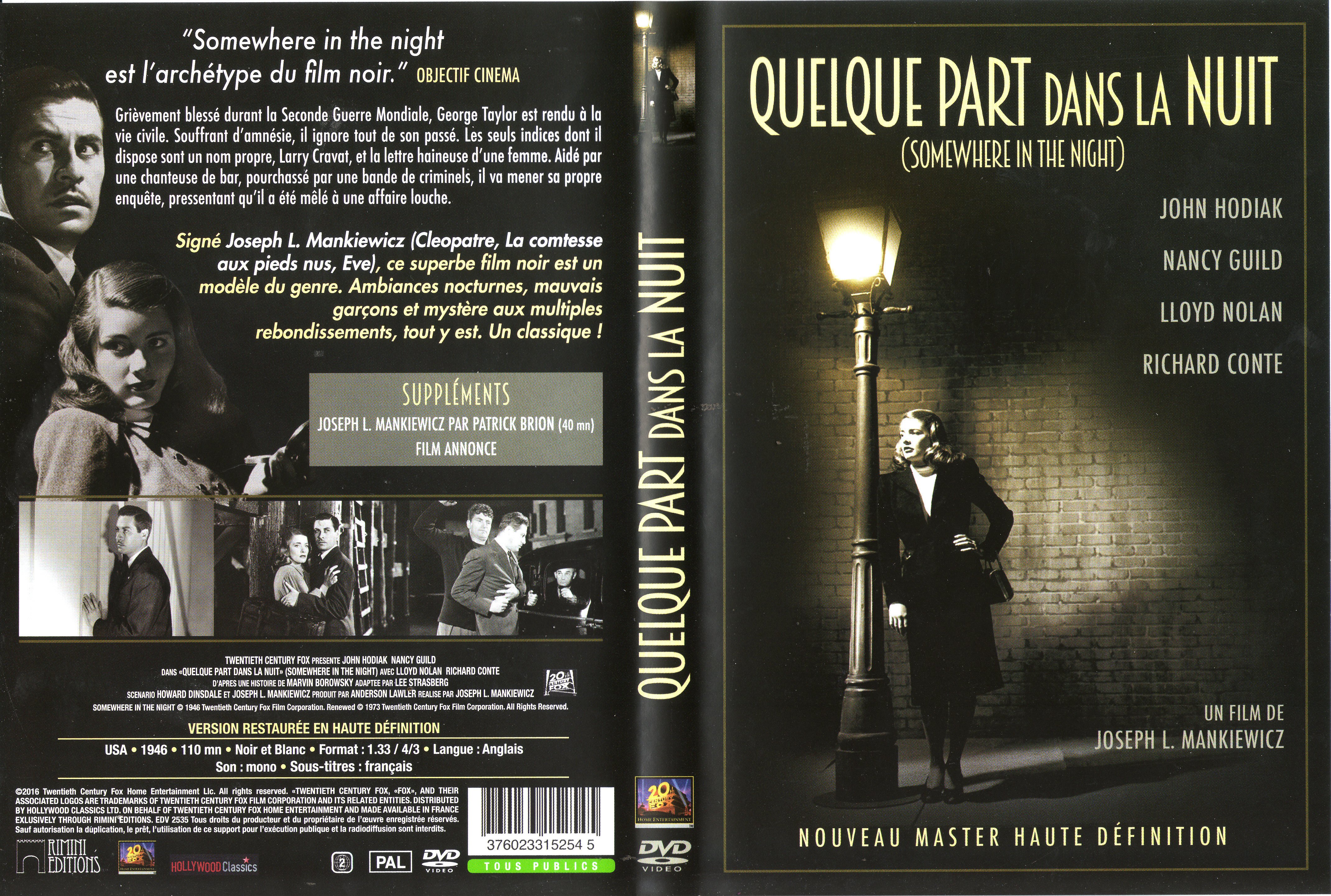 Jaquette DVD Quelque part dans la nuit v2