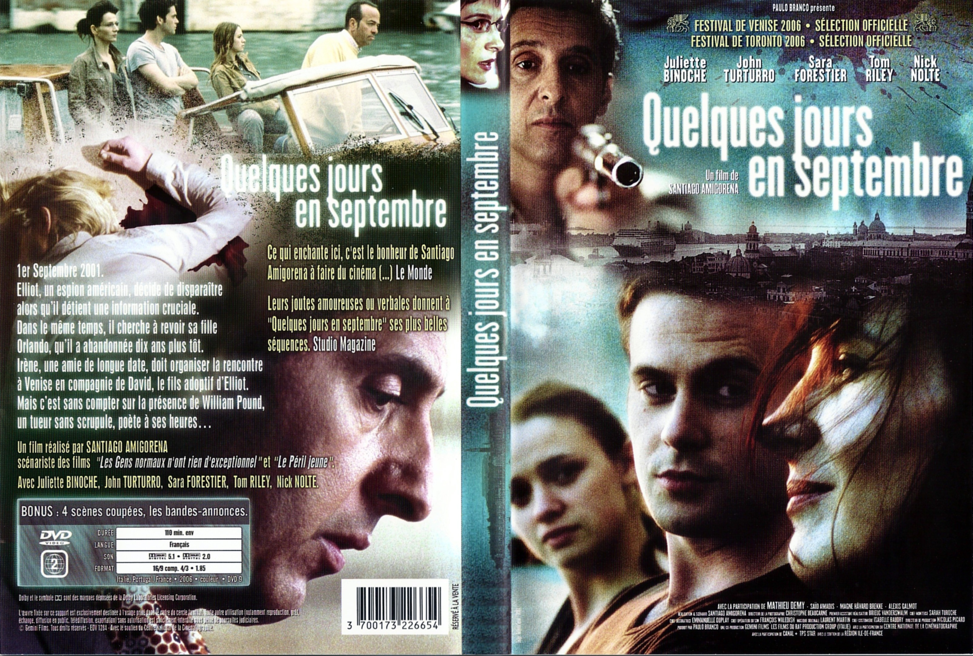 Jaquette DVD Quelques jours en septembre