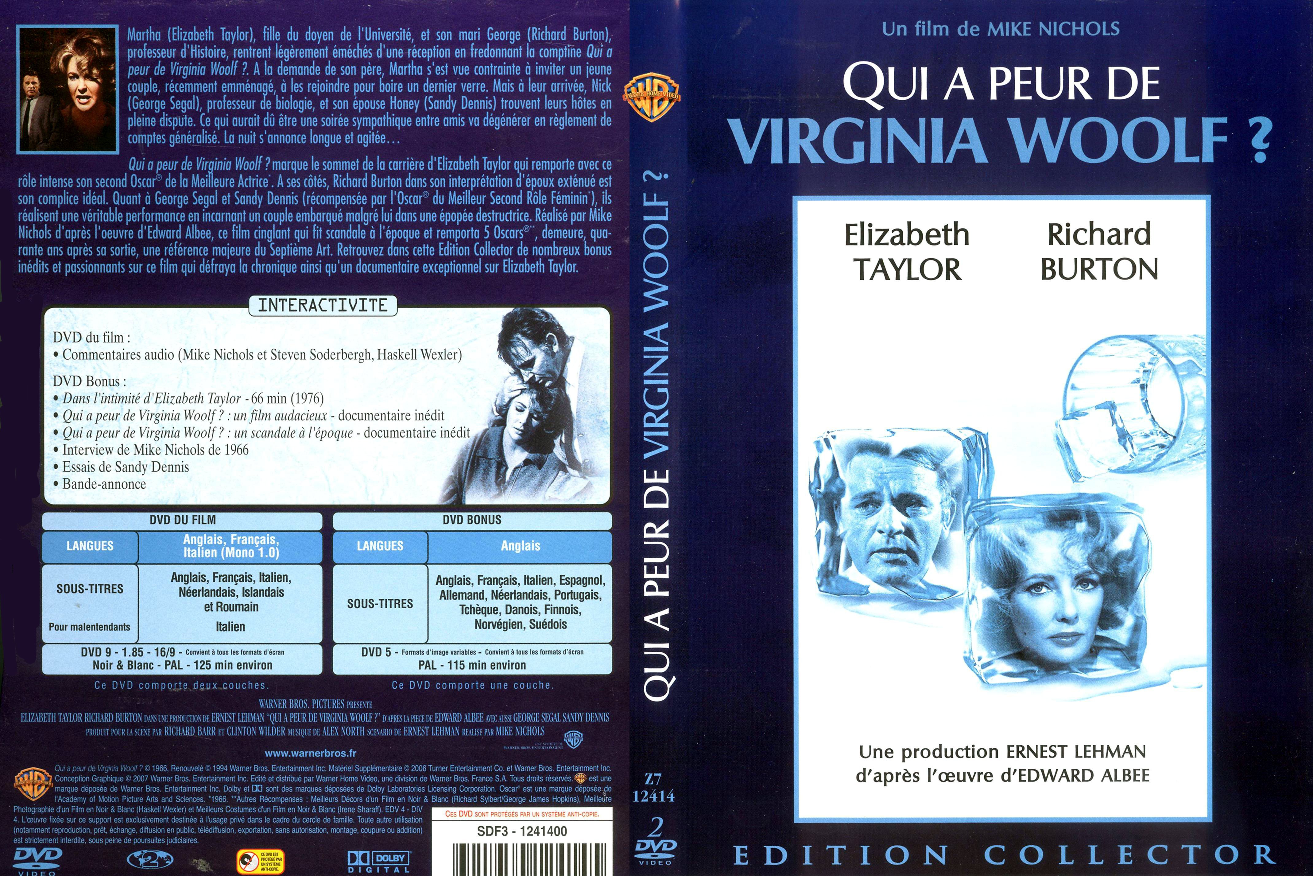 Jaquette DVD Qui a peur de Virginia Woolf v2