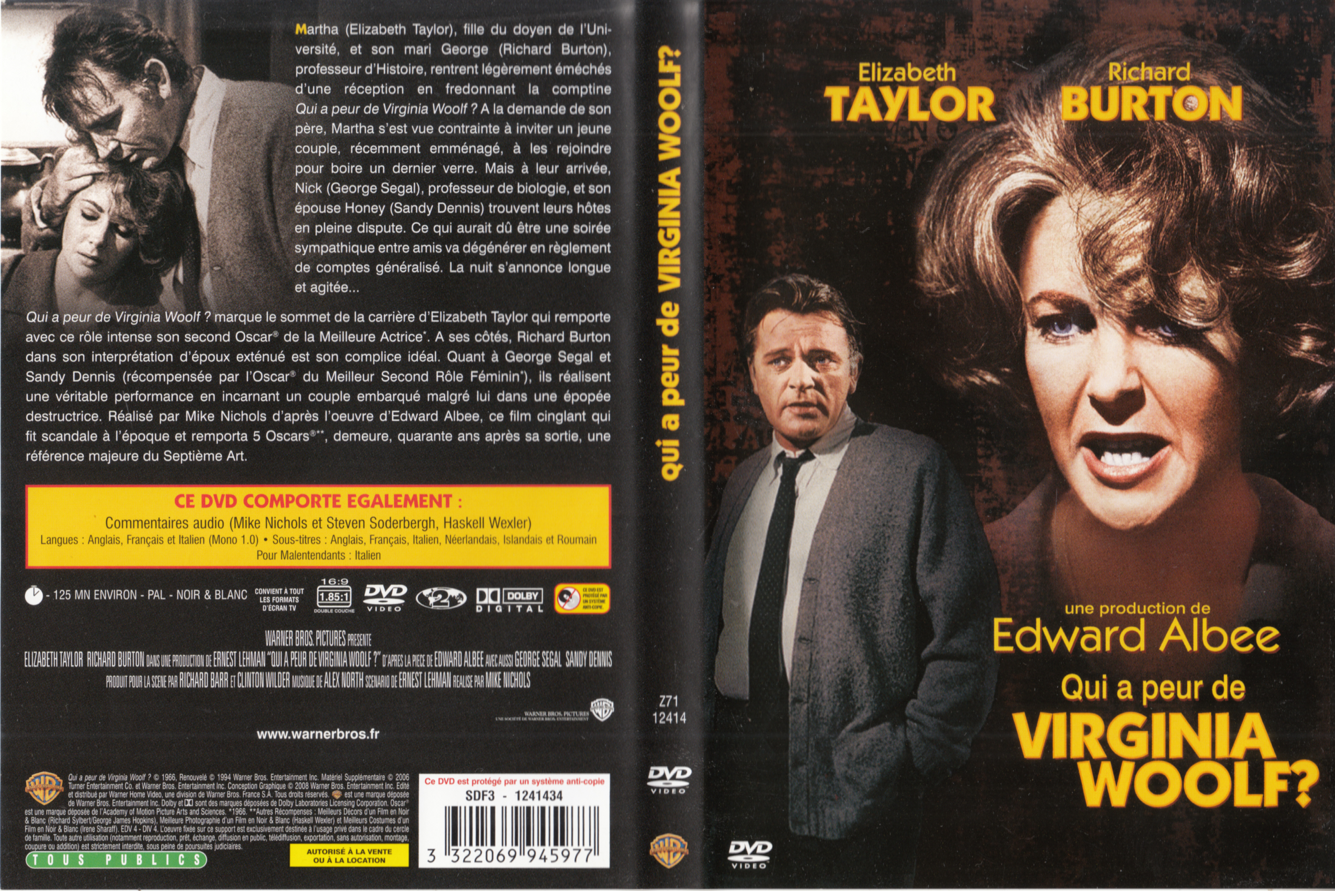 Jaquette DVD Qui a peur de Virginia Woolf v3