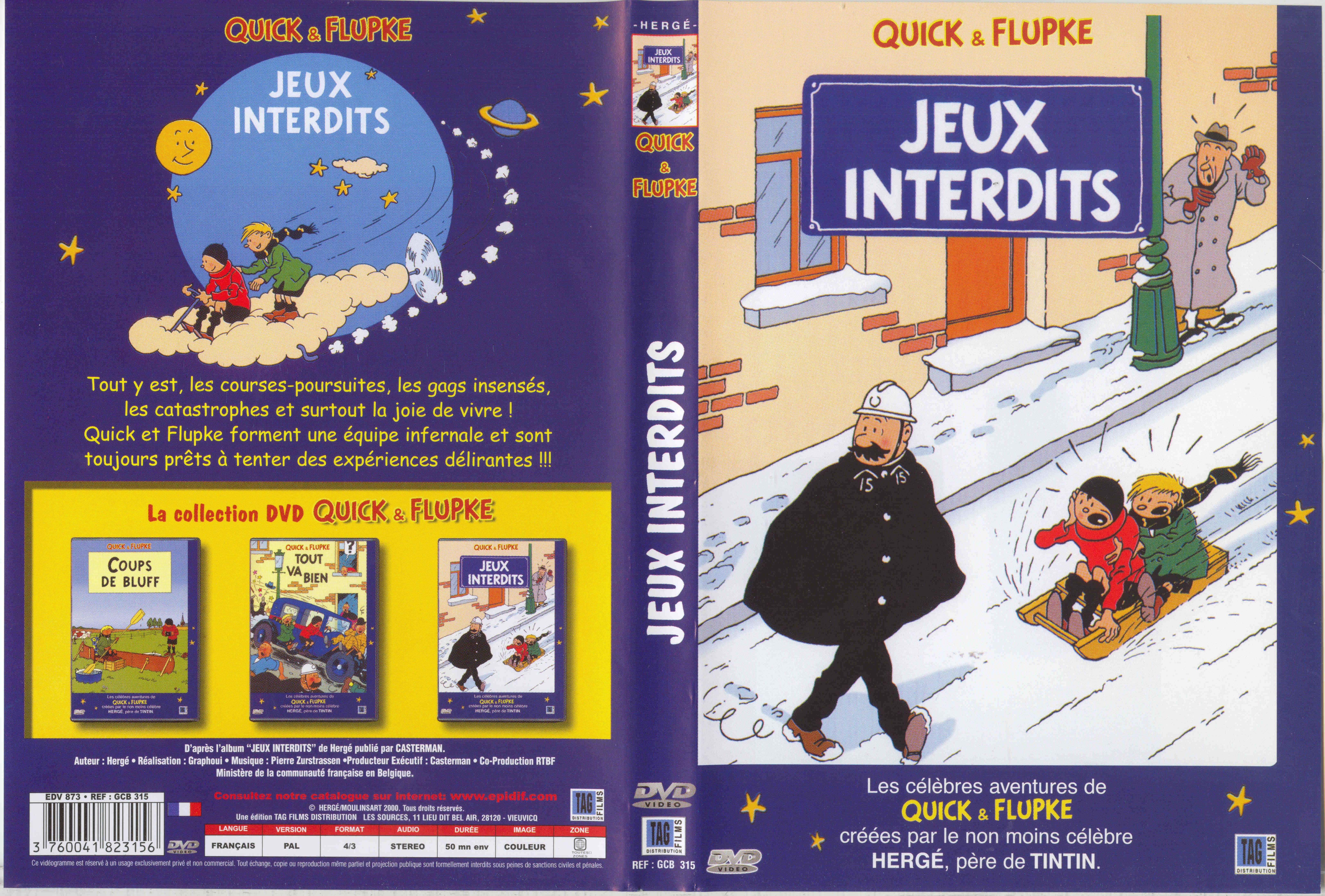 Jaquette DVD Quick et Flupke - jeux interdits