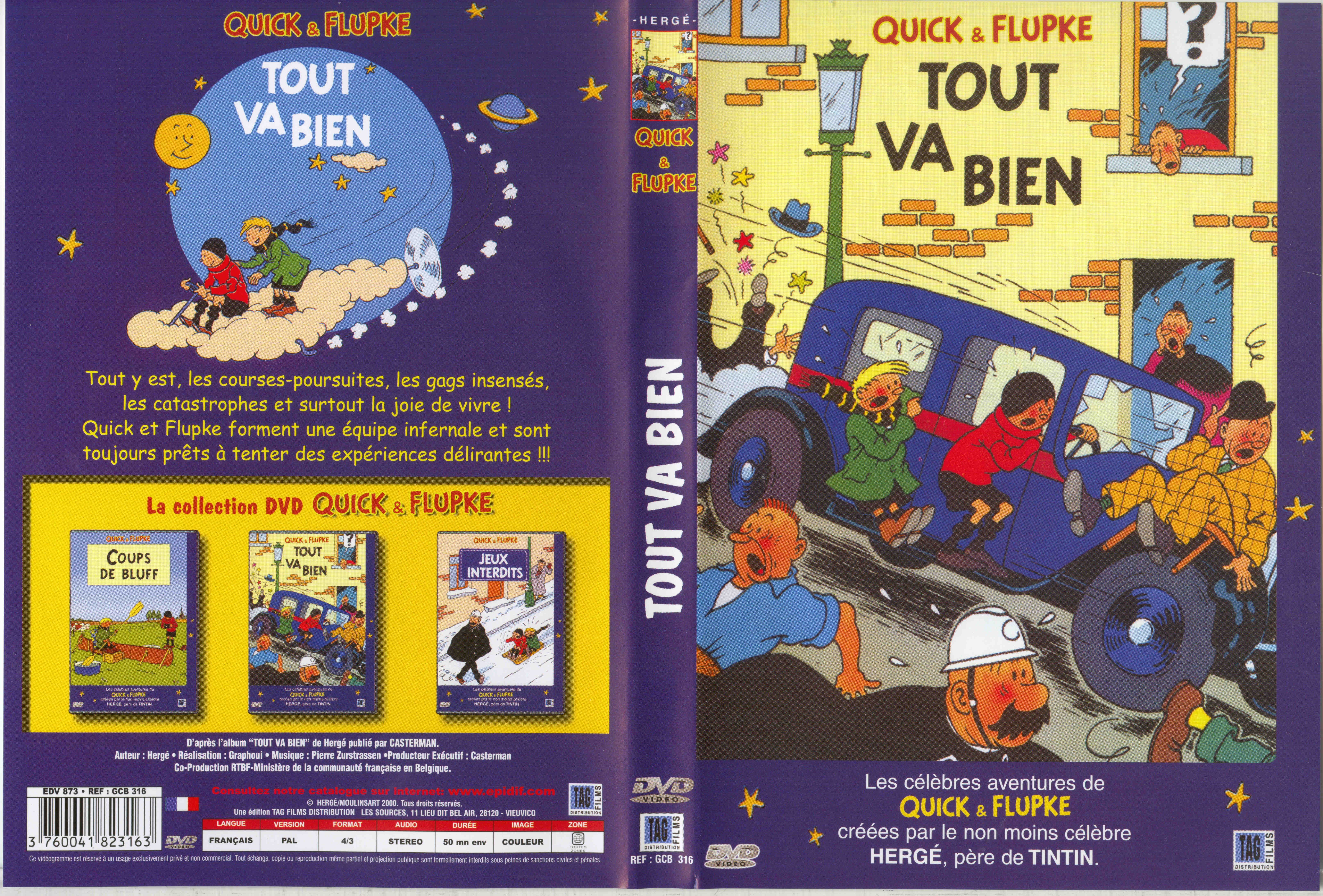 Jaquette DVD Quick et Flupke - tout va bien