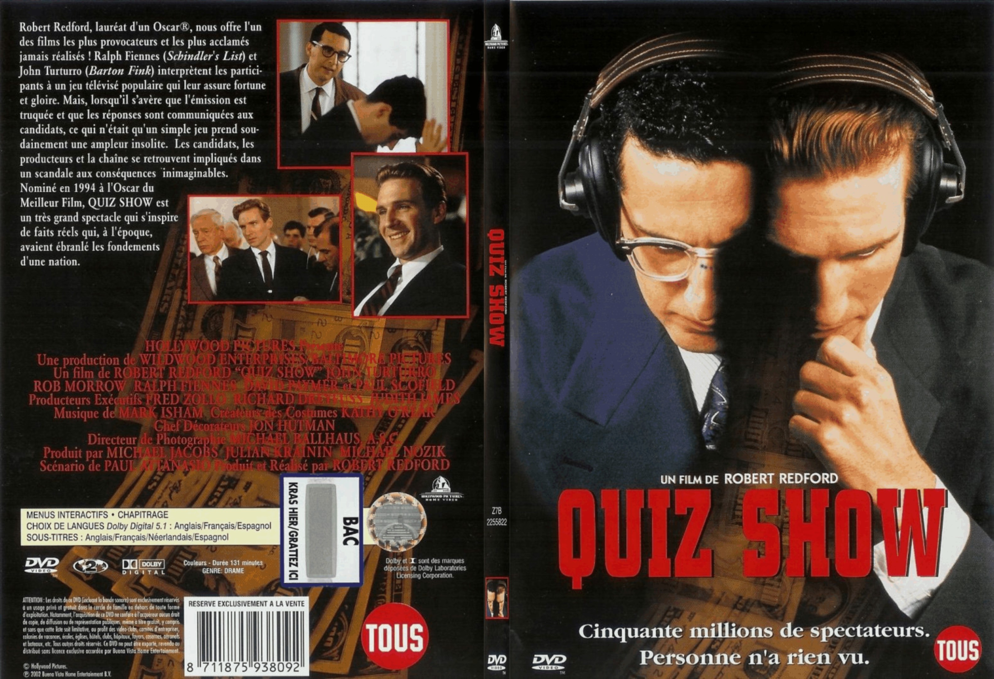 Jaquette DVD Quiz show - SLIM