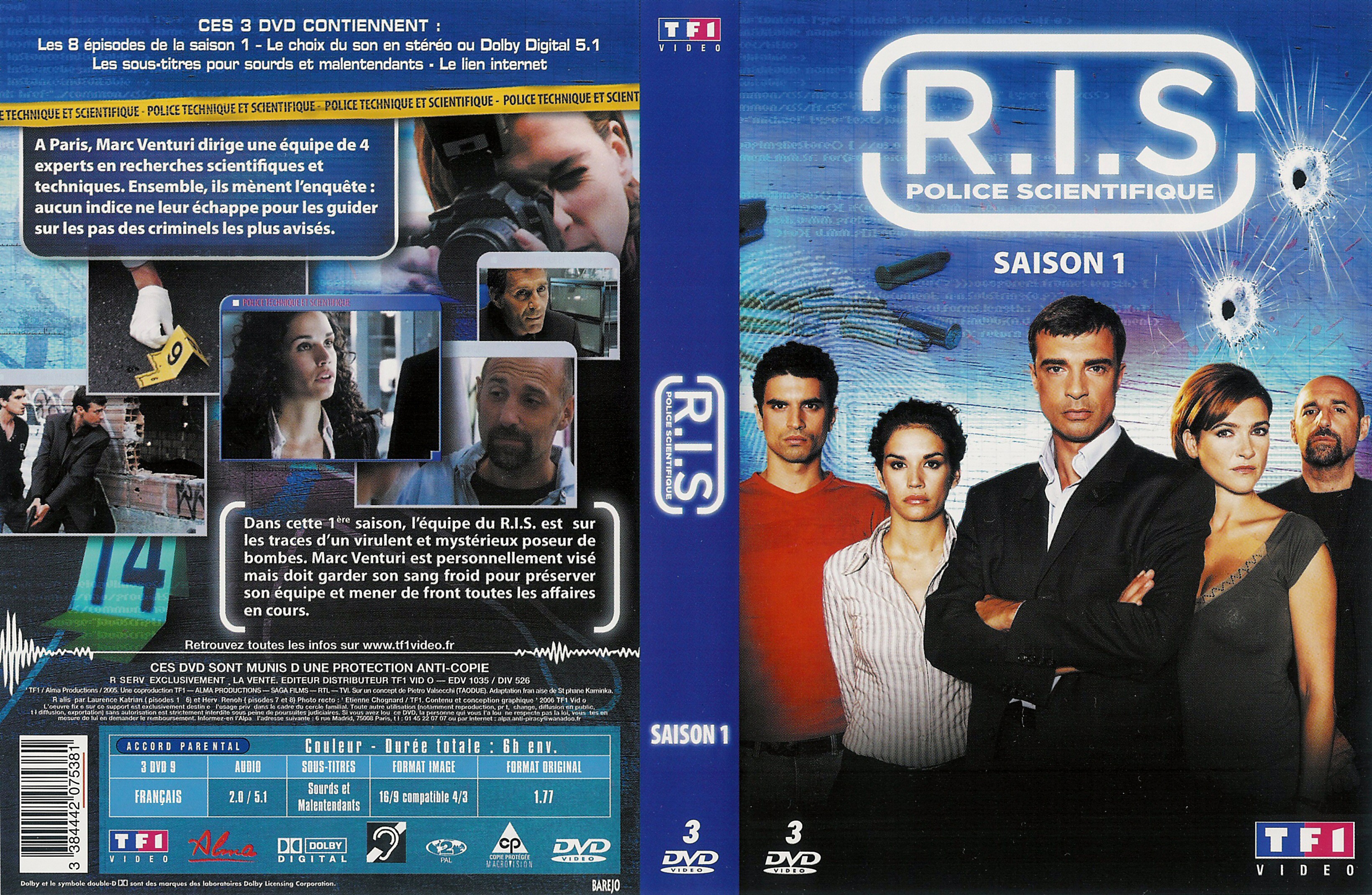 Jaquette DVD RIS police scientifique Saison 1 COFFRET