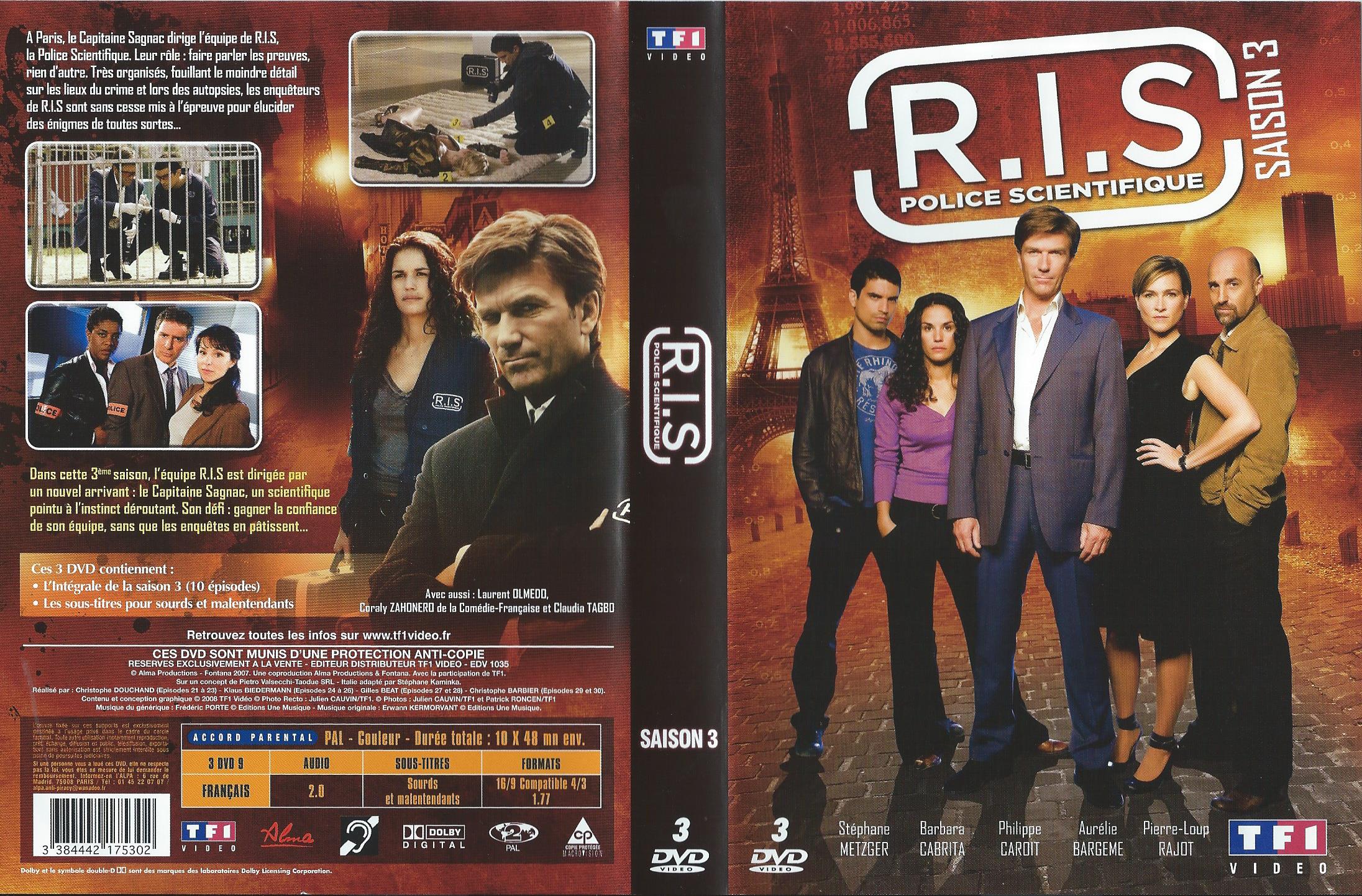 Jaquette DVD RIS police scientifique Saison 3 COFFRET 