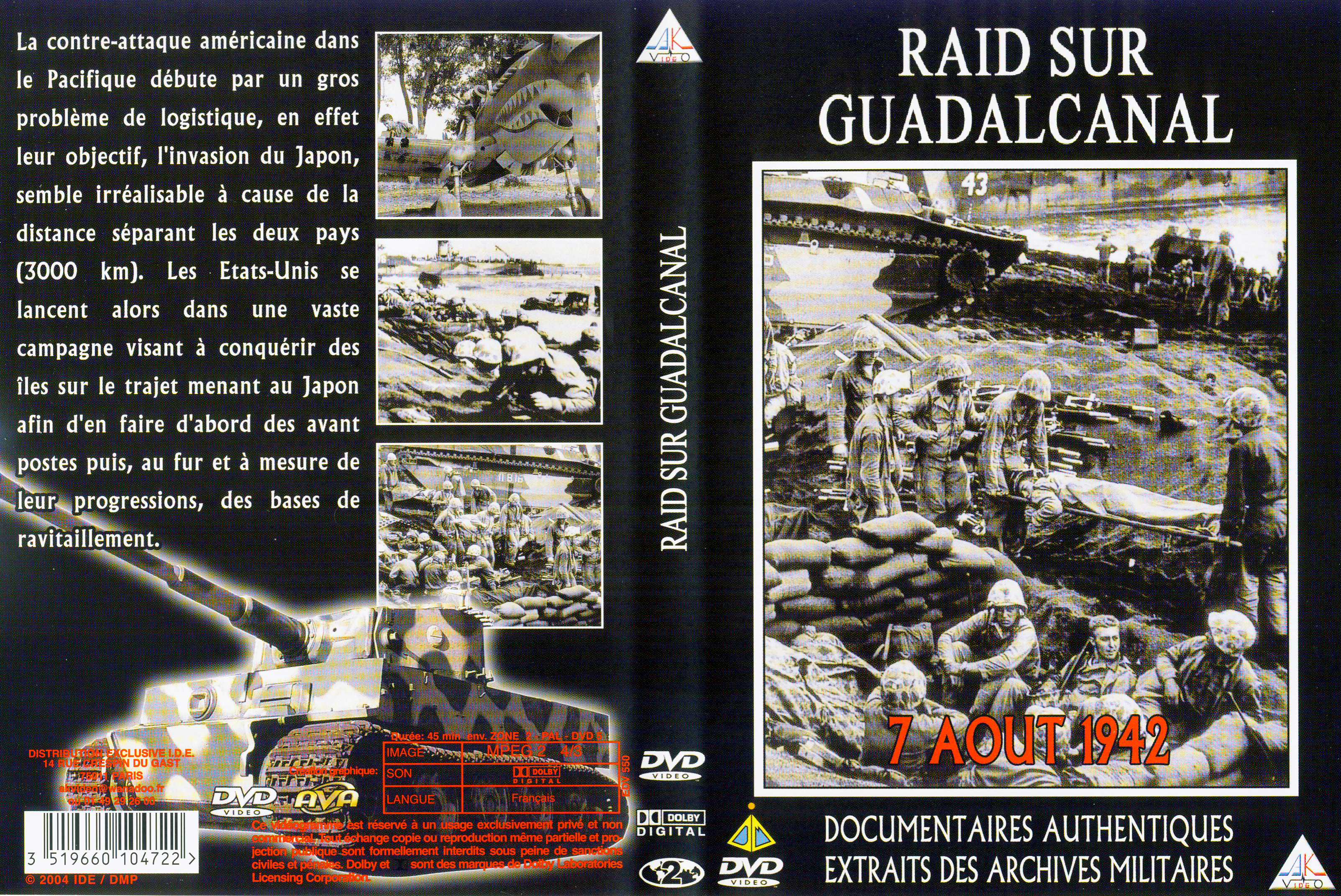 Jaquette DVD Raid sur Guadalcanal