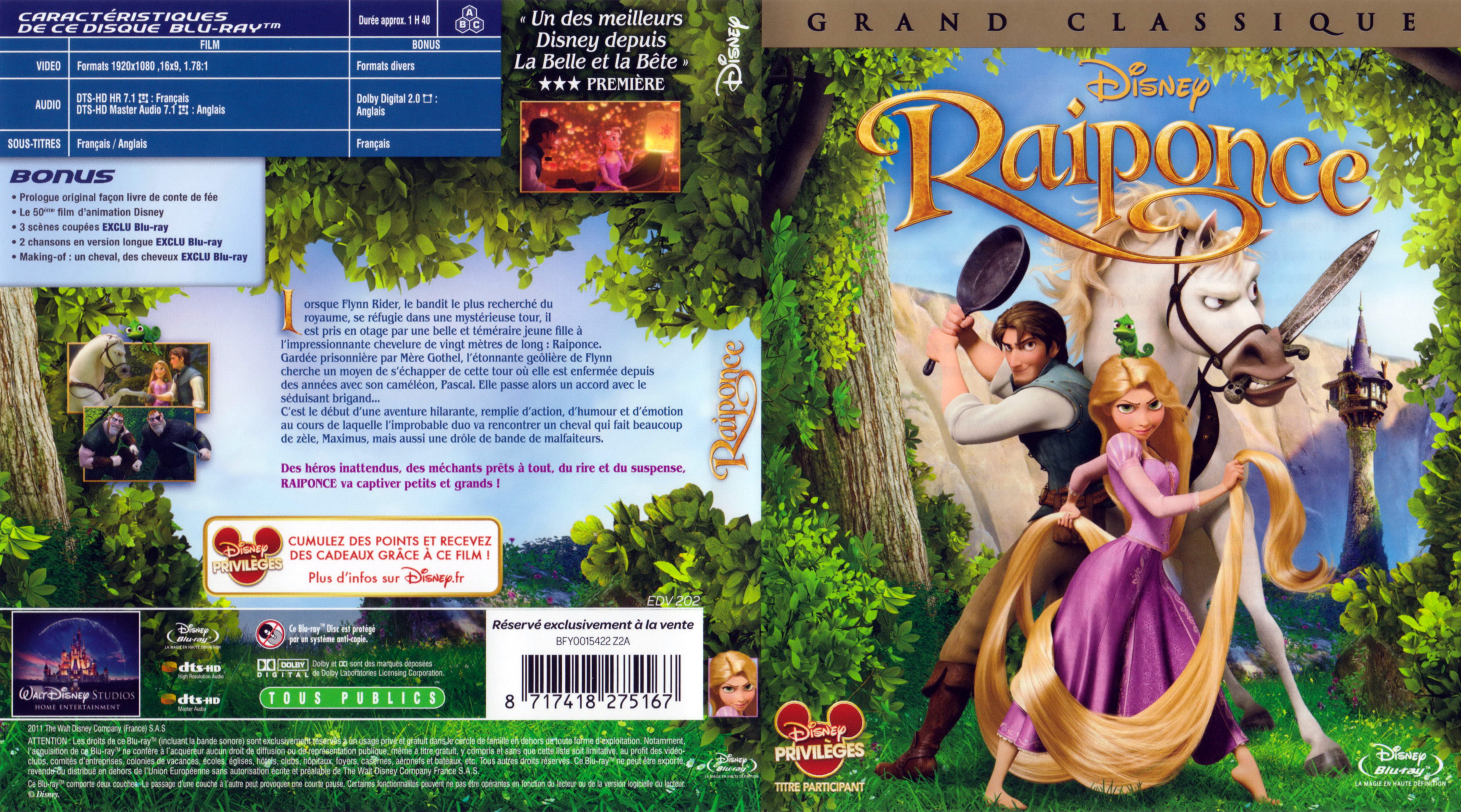 Jaquette DVD Raiponce (BLU-RAY)