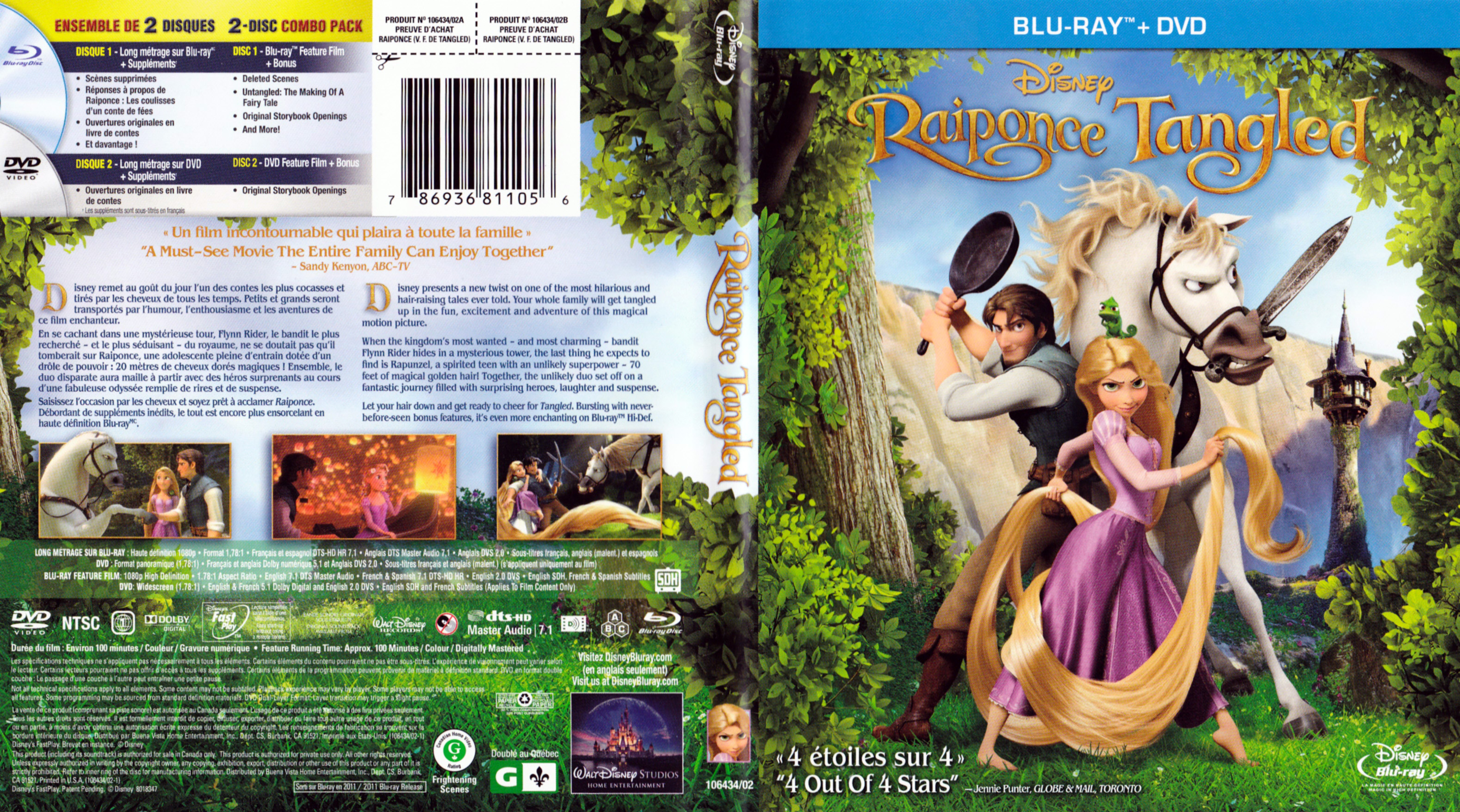 Jaquette DVD Raiponce - Tangle (Canadienne) (BLU-RAY)