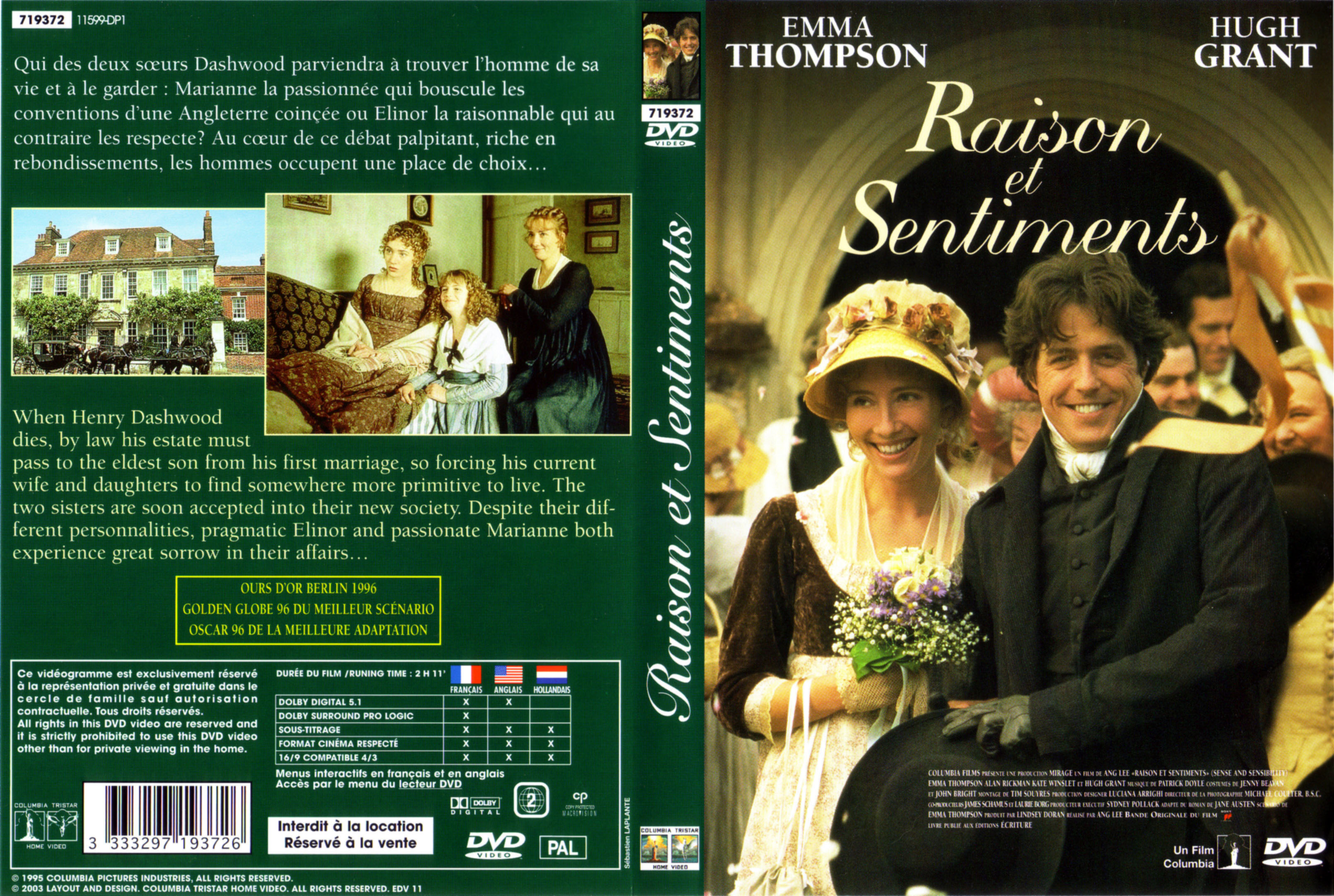 Jaquette DVD Raison et sentiments