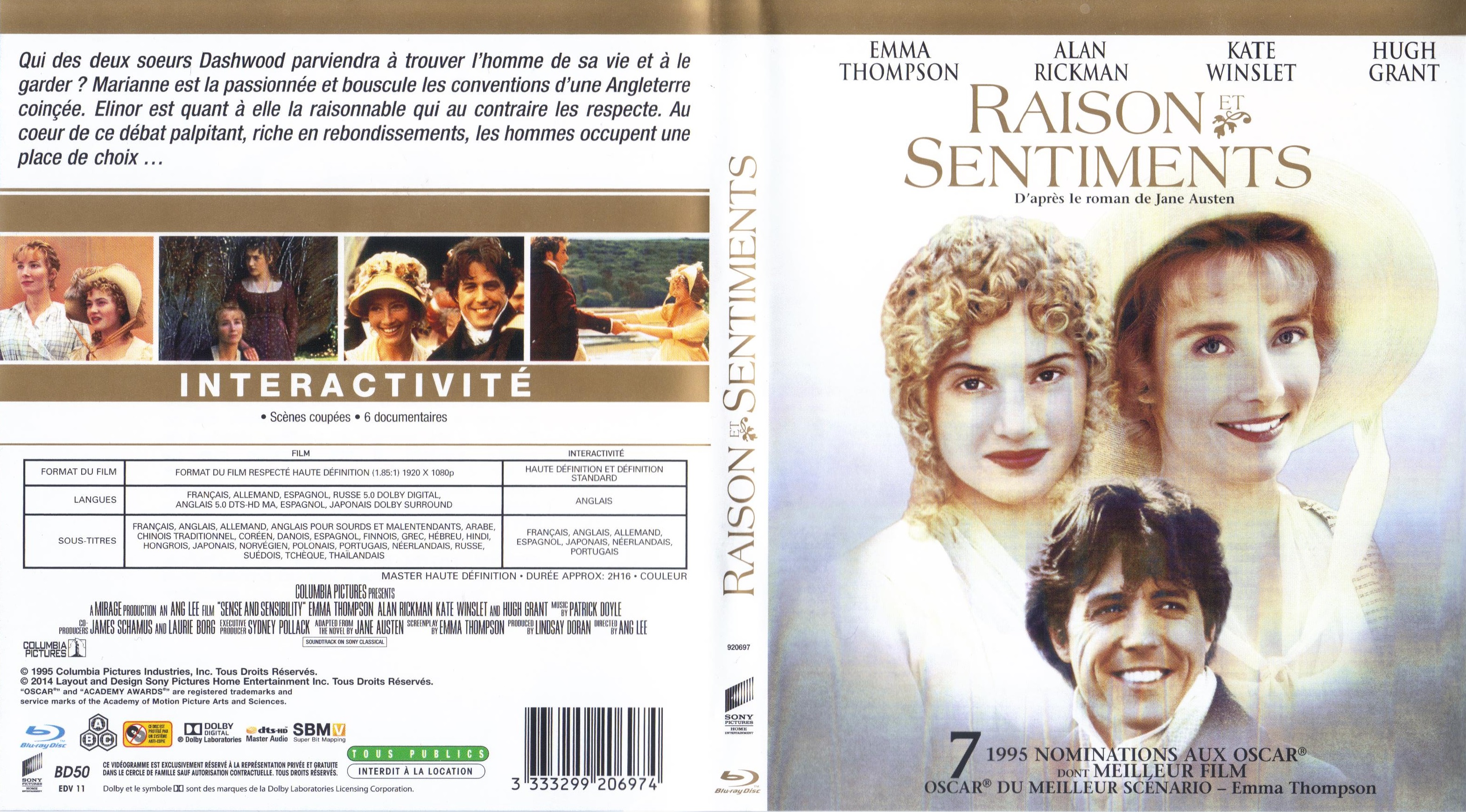 Jaquette DVD Raison et sentiments (BLU-RAY)