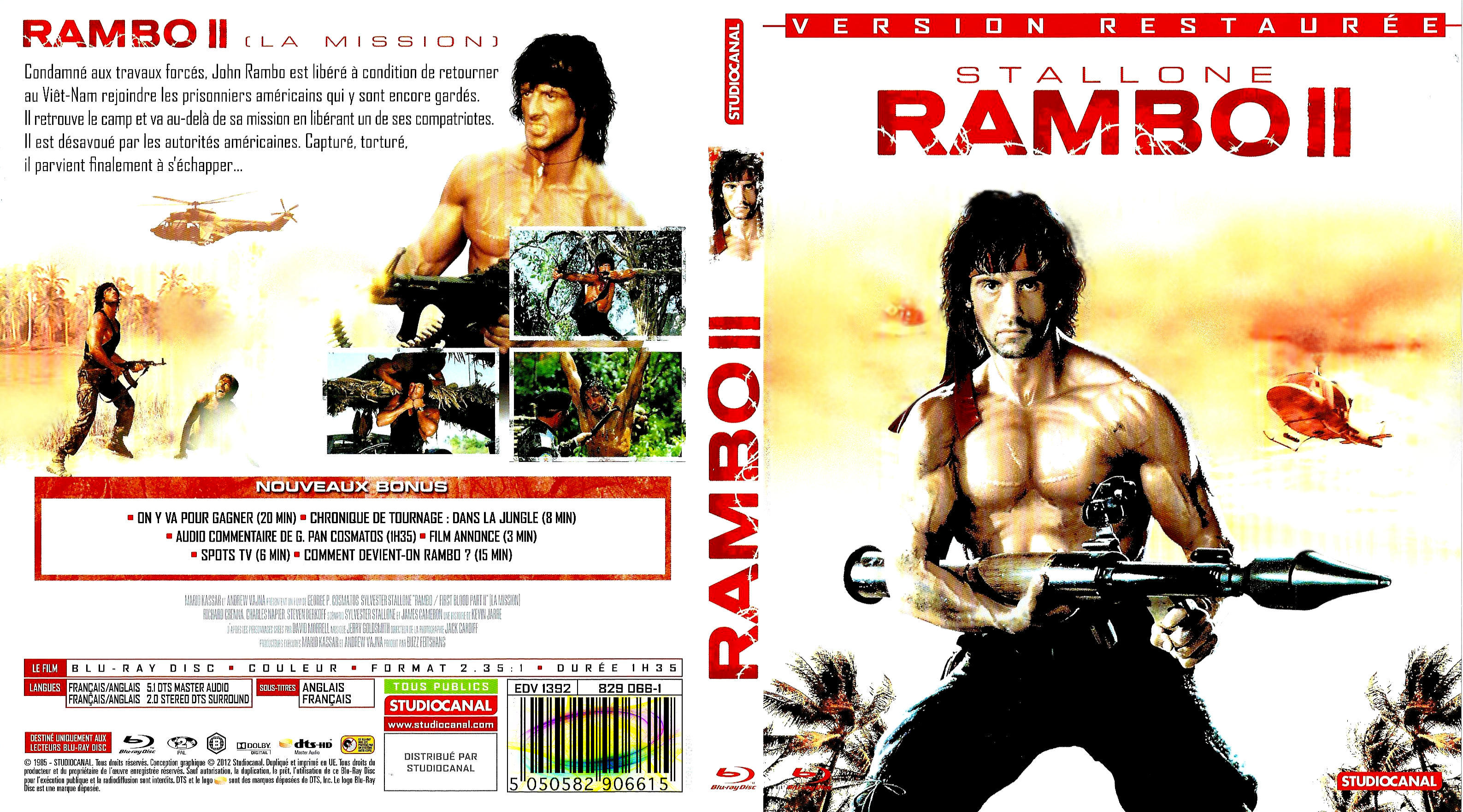 Jaquette DVD Rambo 2 (BLU-RAY) v2