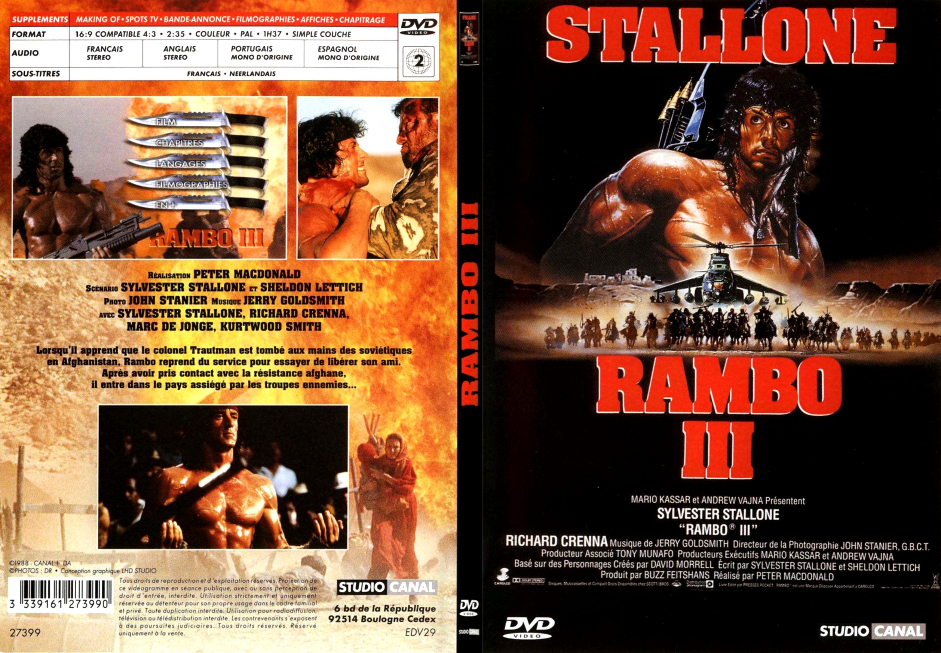 Jaquette DVD Rambo 3 - SLIM