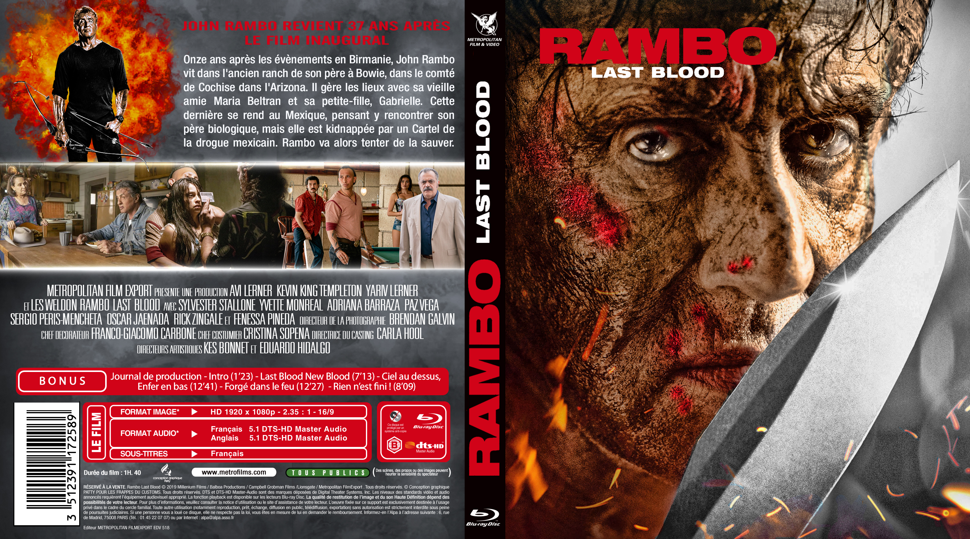 Jaquette DVD Rambo: Last Blood custom (BLU-RAY)
